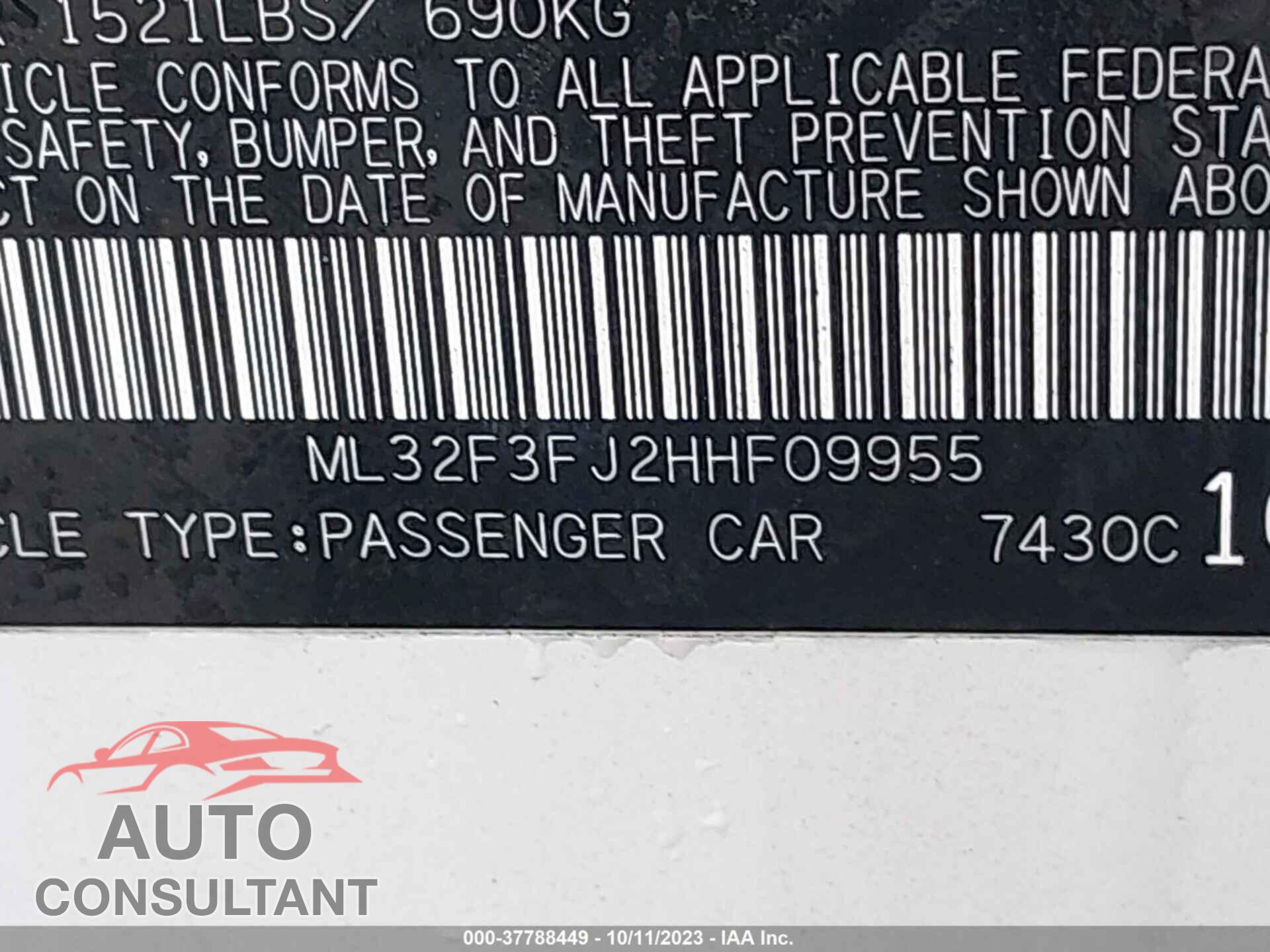 MITSUBISHI MIRAGE G4 2017 - ML32F3FJ2HHF09955