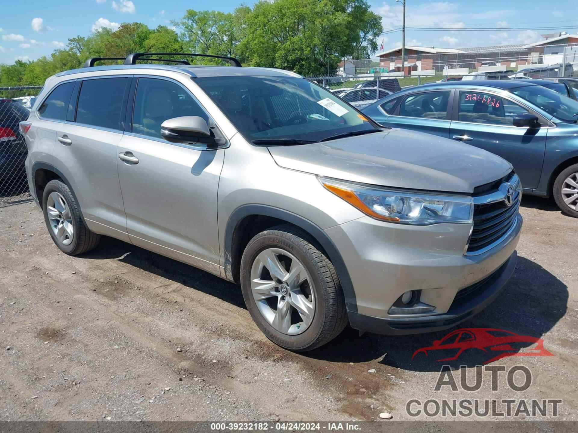 TOYOTA HIGHLANDER 2016 - 5TDYKRFH4GS148240