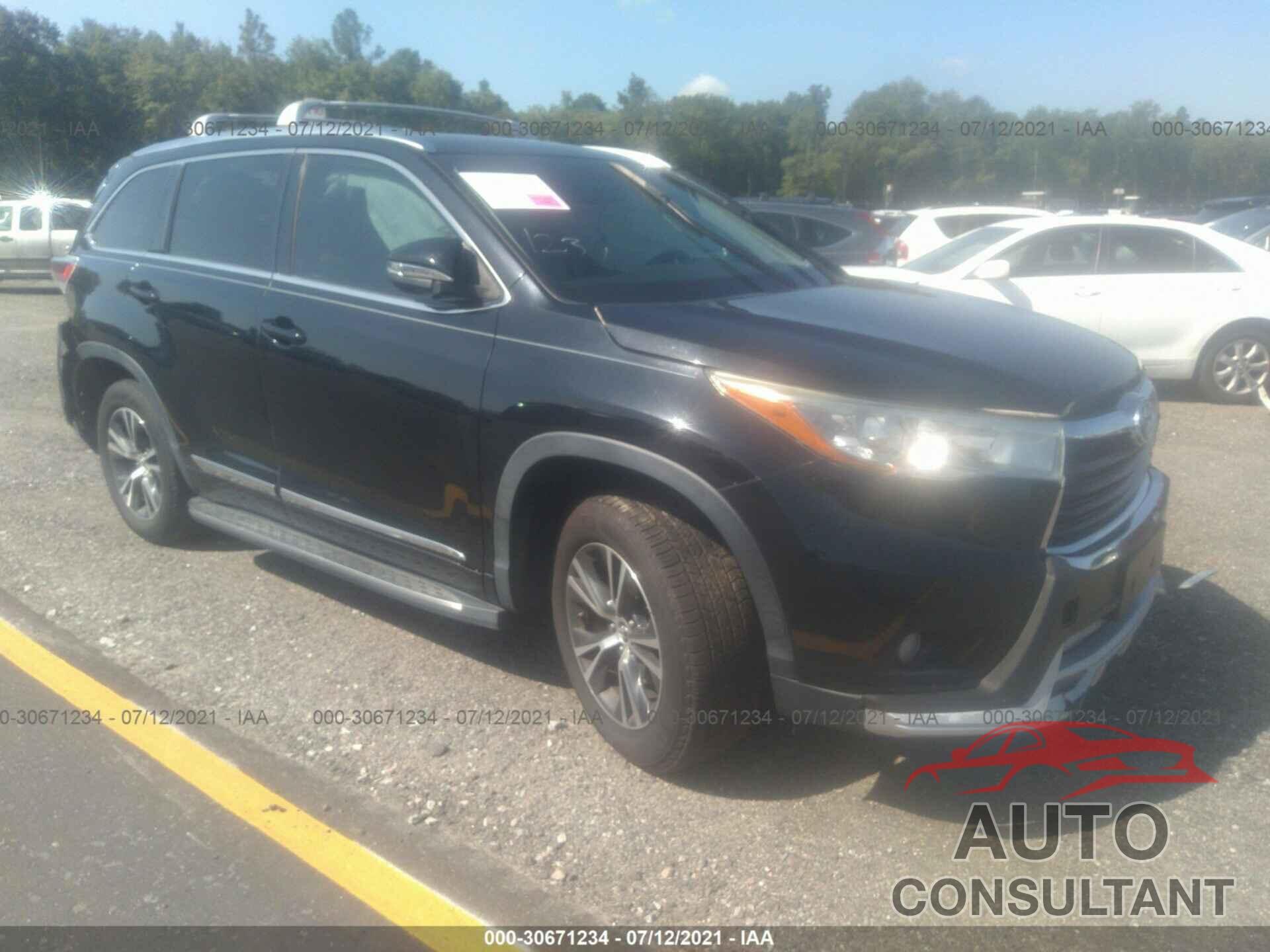 TOYOTA HIGHLANDER 2016 - 5TDKKRFH6GS135155