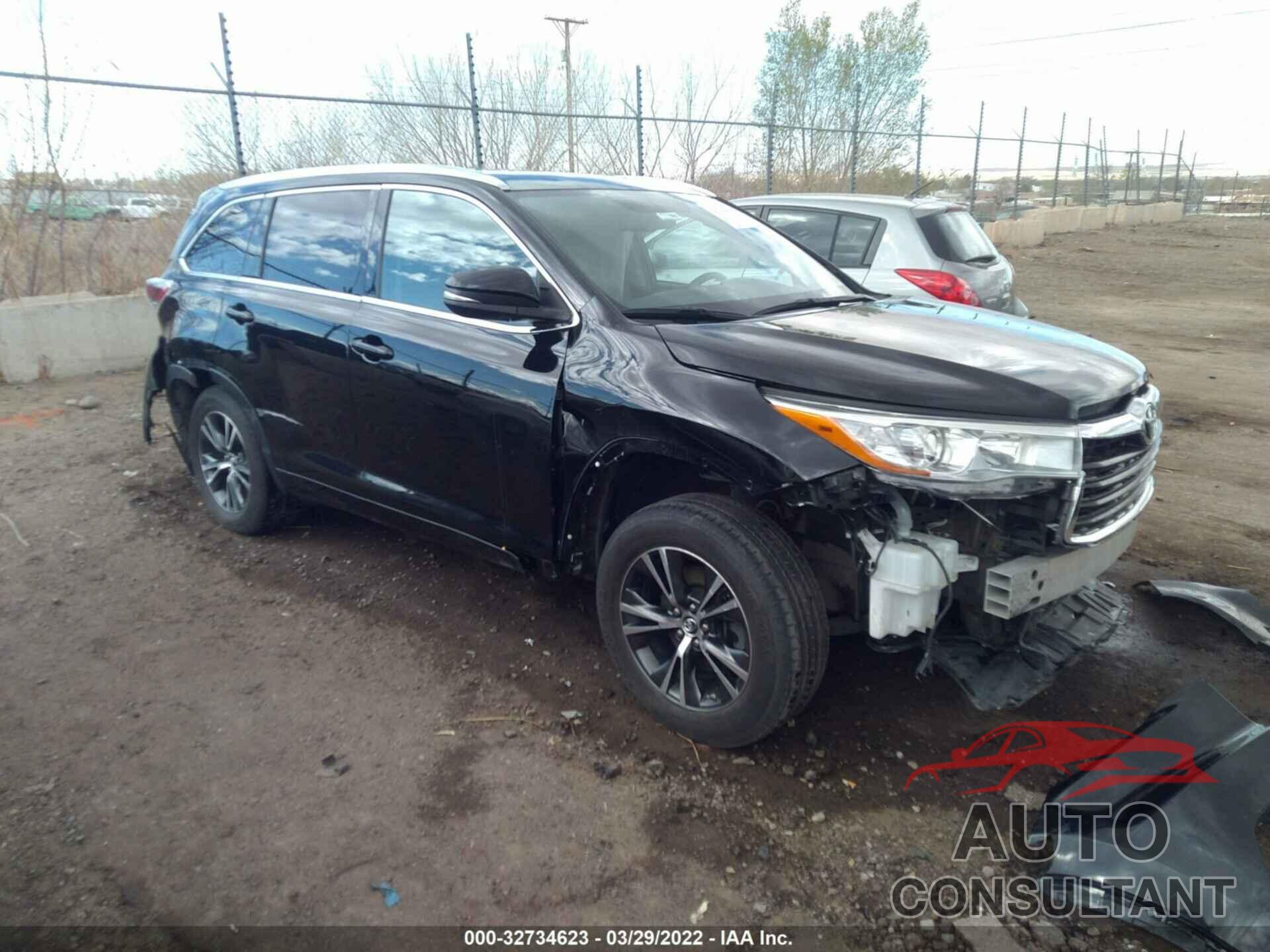 TOYOTA HIGHLANDER 2016 - 5TDJKRFH1GS503432