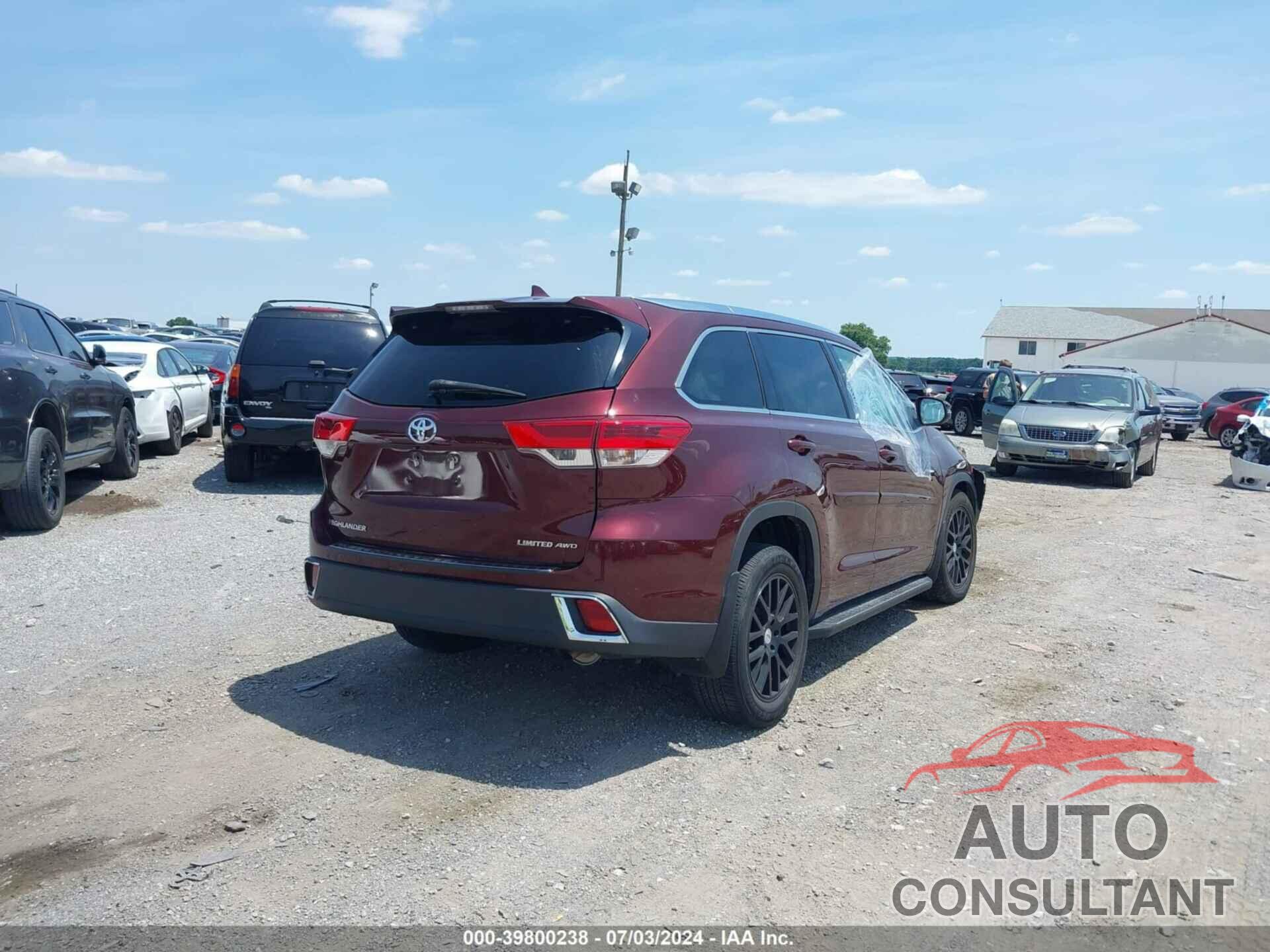 TOYOTA HIGHLANDER 2019 - 5TDDZRFH6KS925410