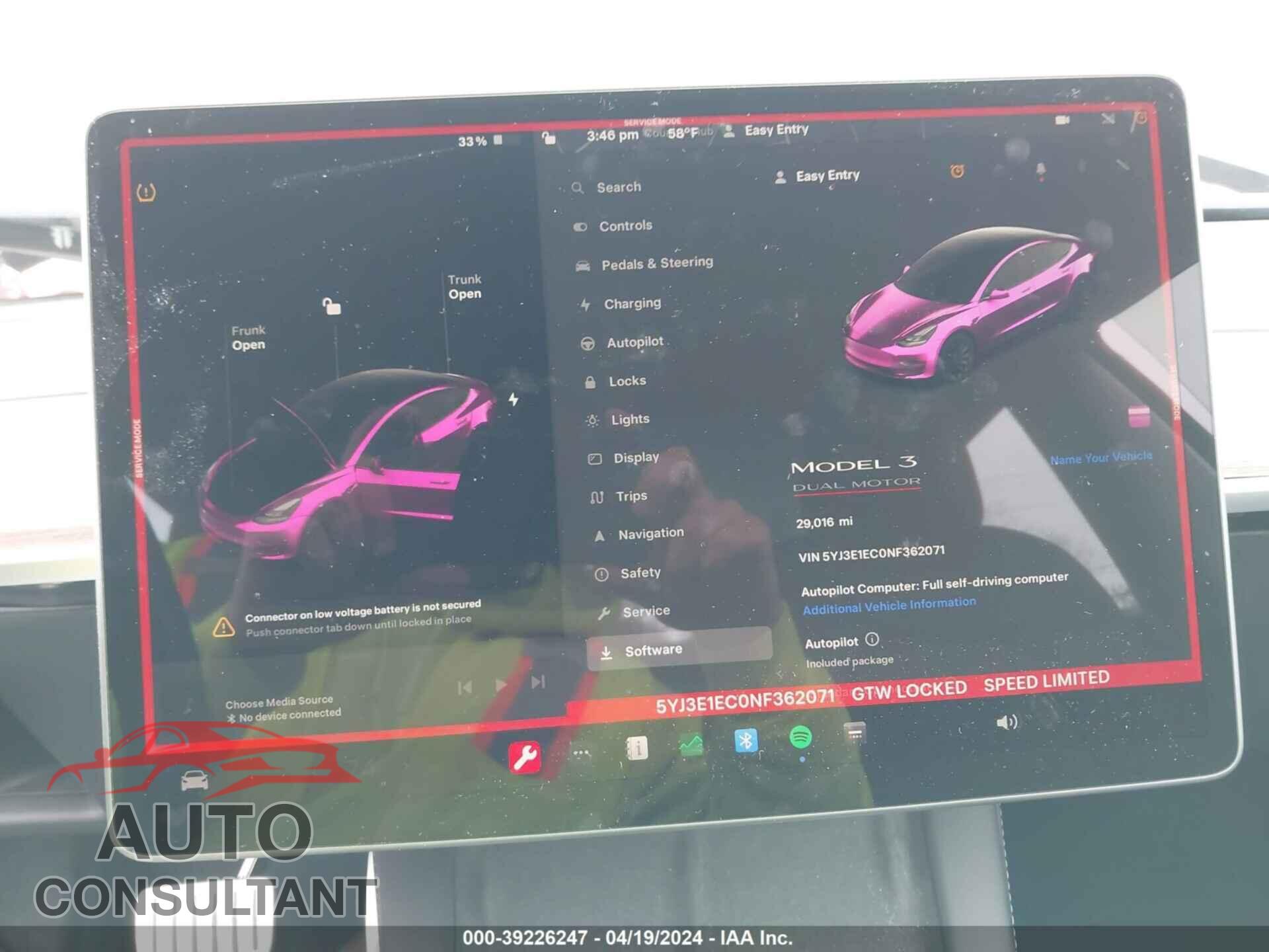 TESLA MODEL 3 2022 - 5YJ3E1EC0NF362071