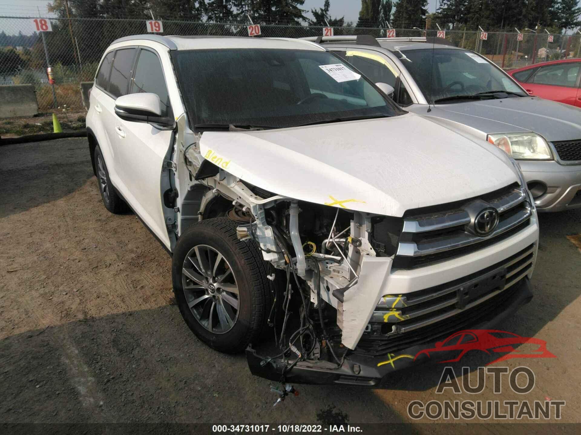 TOYOTA HIGHLANDER 2019 - 5TDJZRFHXKS711068