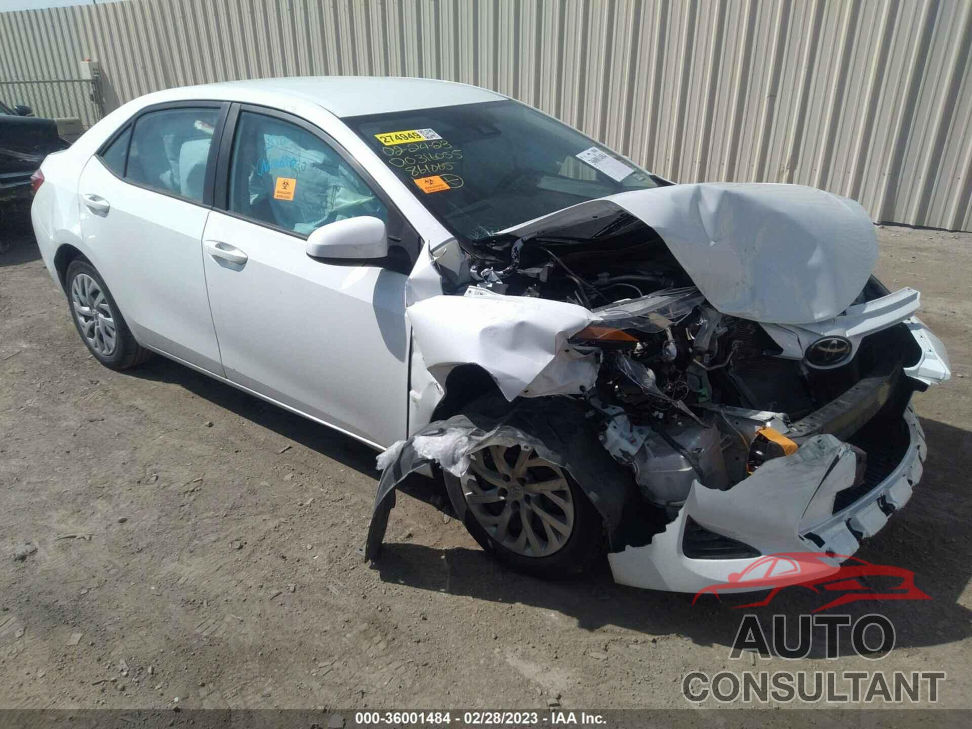 TOYOTA COROLLA 2019 - 5YFBURHEXKP861065