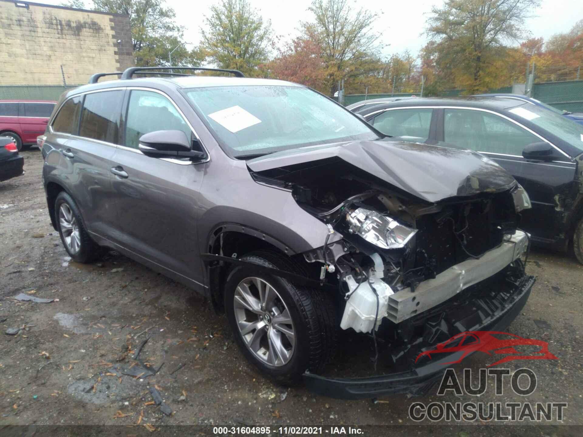 TOYOTA HIGHLANDER 2016 - 5TDBKRFH6GS244375