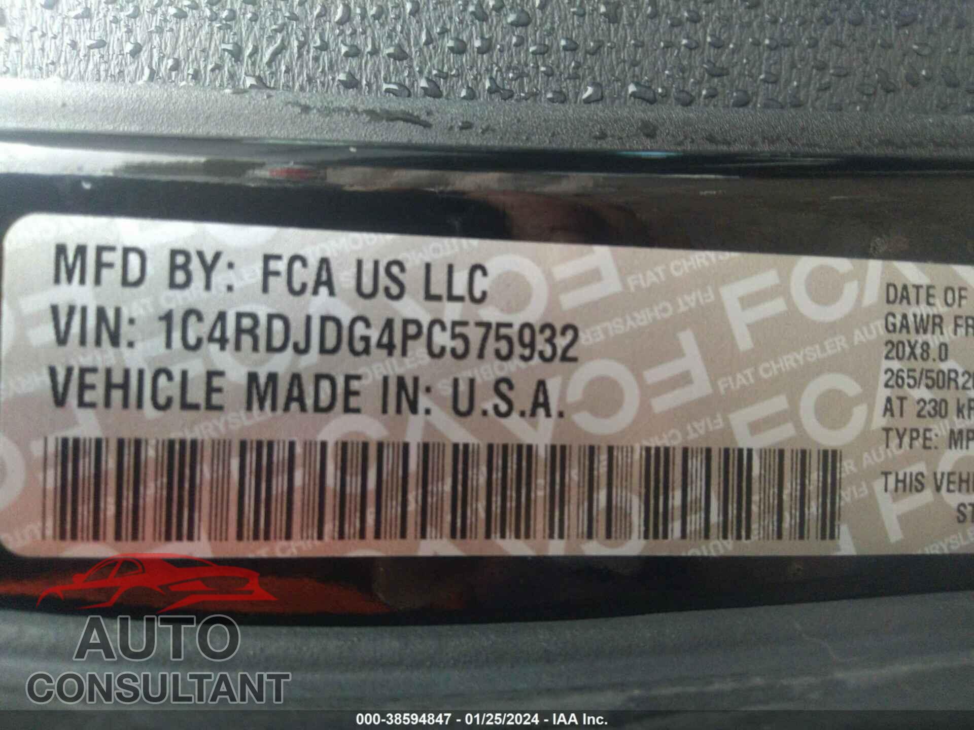 DODGE DURANGO 2023 - 1C4RDJDG4PC575932