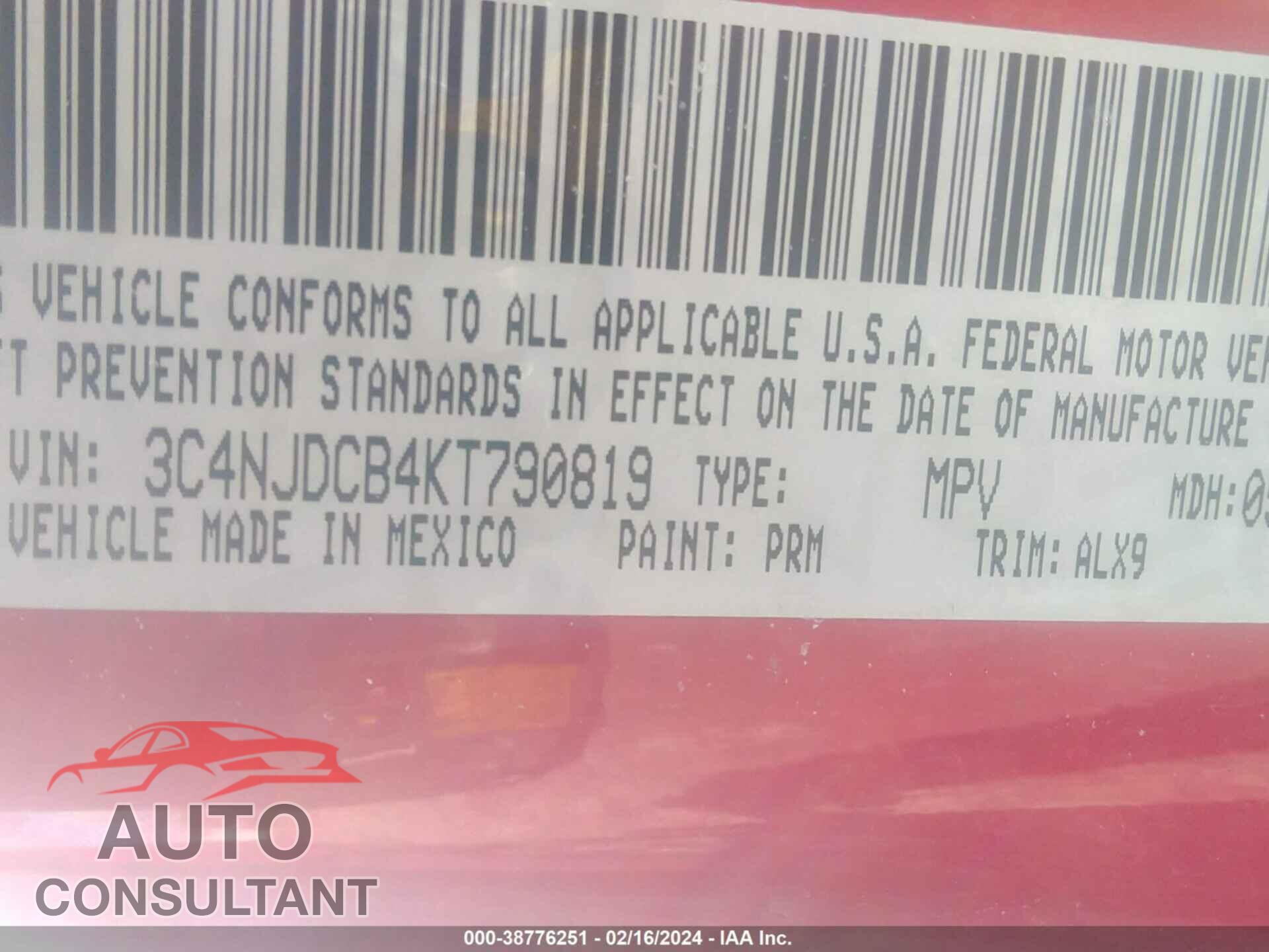 JEEP COMPASS 2019 - 3C4NJDCB4KT790819