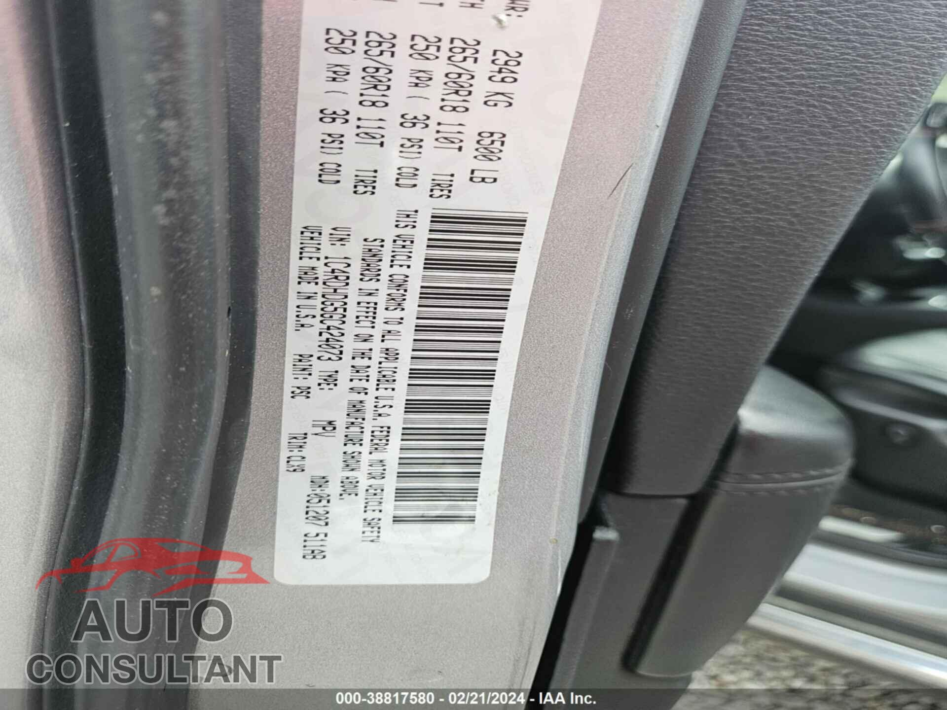 DODGE DURANGO 2016 - 1C4RDHDG5GC424073