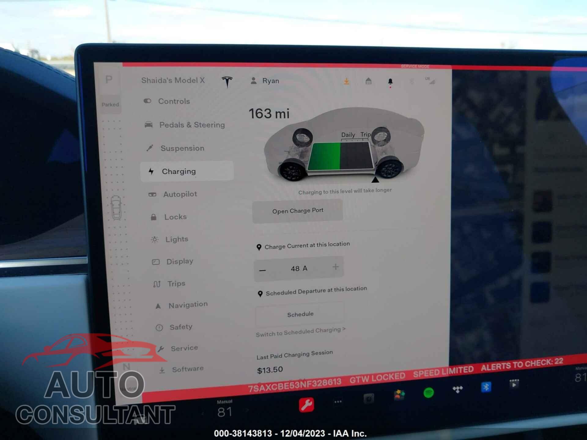TESLA MODEL X 2022 - 7SAXCBE53NF328613