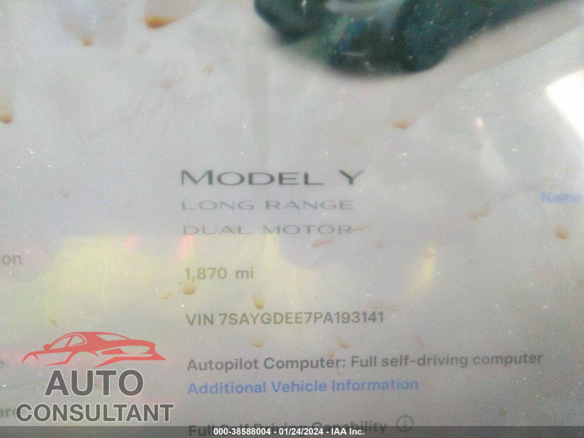 TESLA MODEL Y 2023 - 7SAYGDEE7PA193141