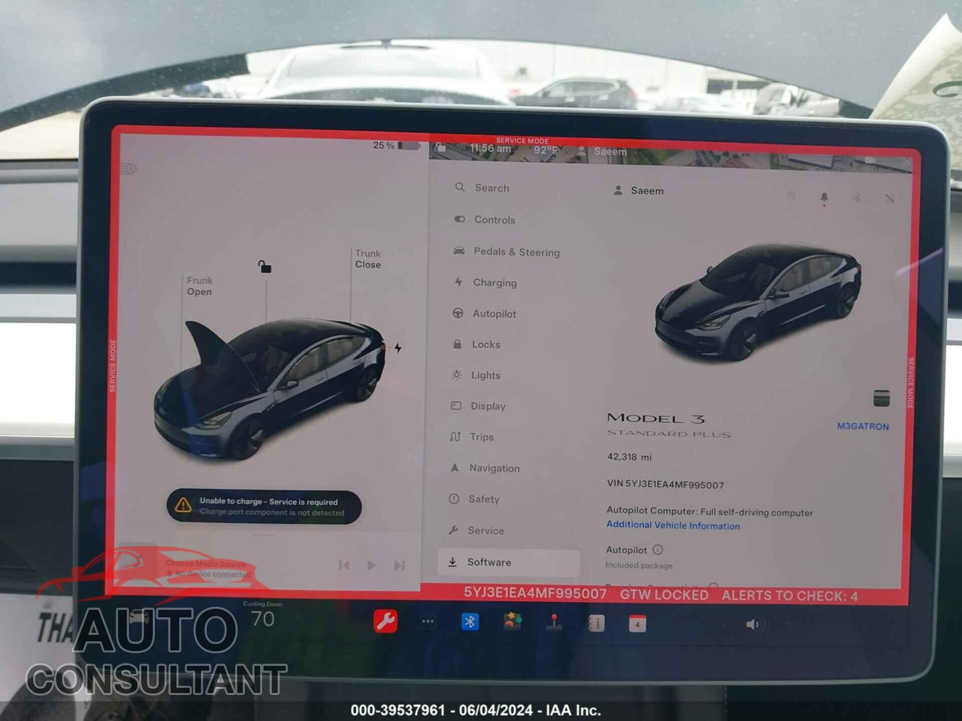 TESLA MODEL 3 2018 - 5YJ3E1EA4JF034113