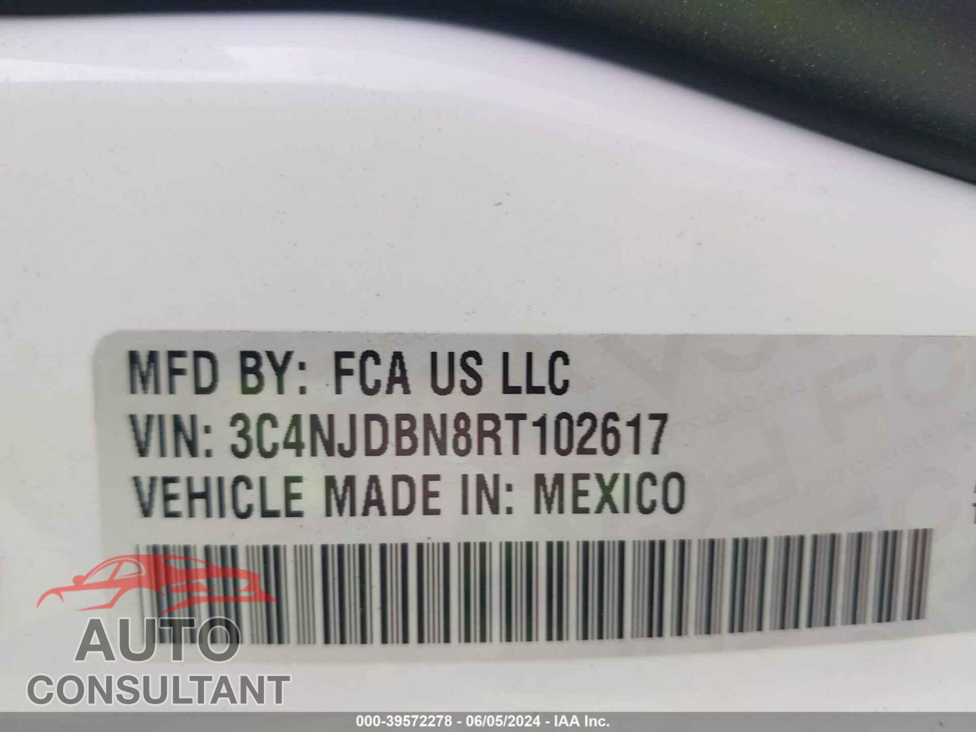 JEEP COMPASS 2024 - 3C4NJDBN8RT102617