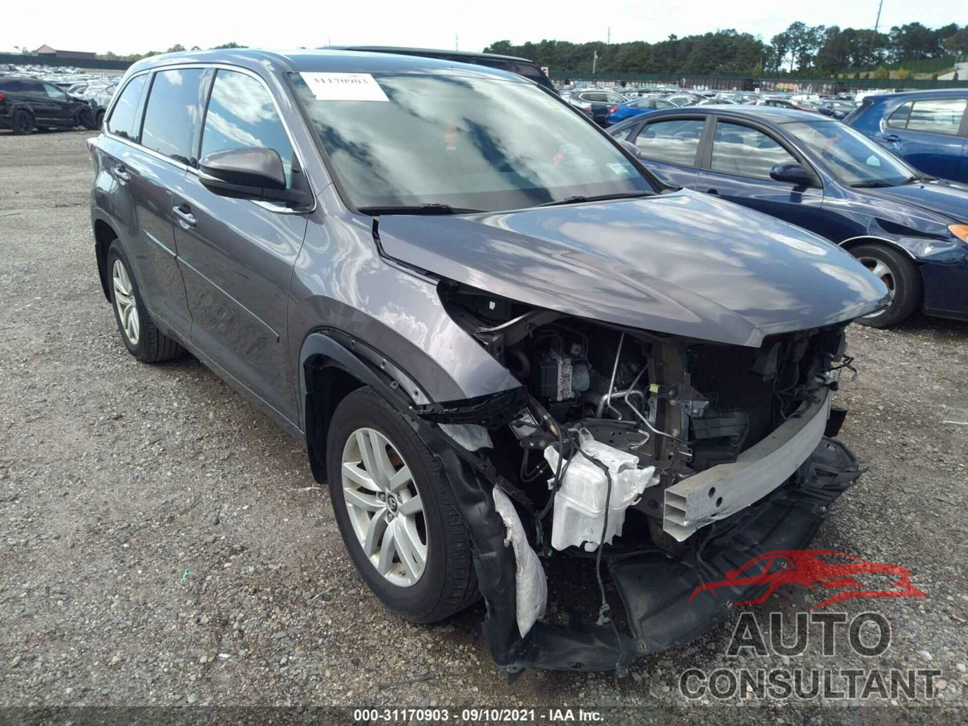 TOYOTA HIGHLANDER 2016 - 5TDBKRFH2GS264381