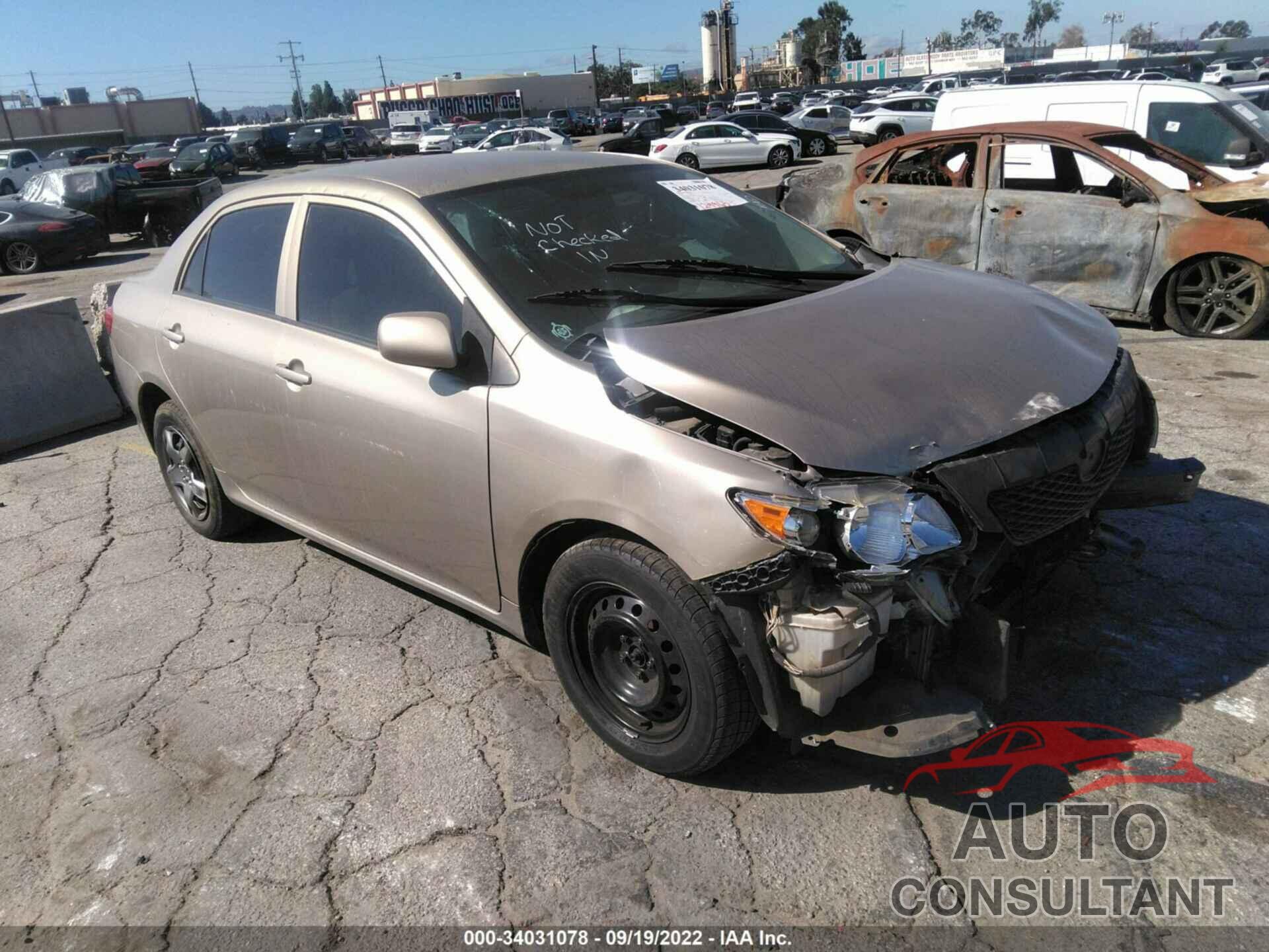 TOYOTA COROLLA 2009 - 1NXBU40E99Z045374
