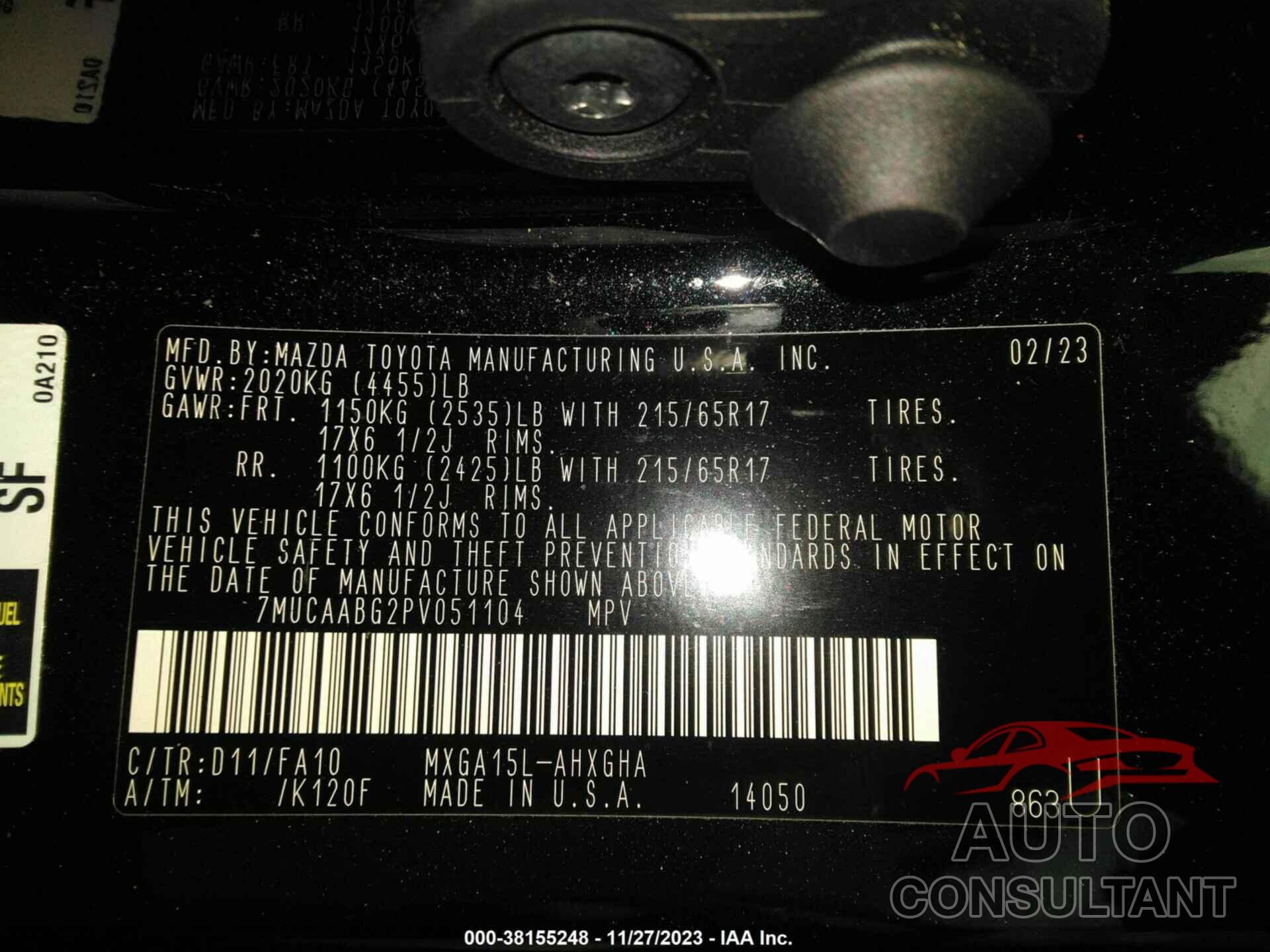 TOYOTA COROLLA CROSS 2023 - 7MUCAABG2PV051104