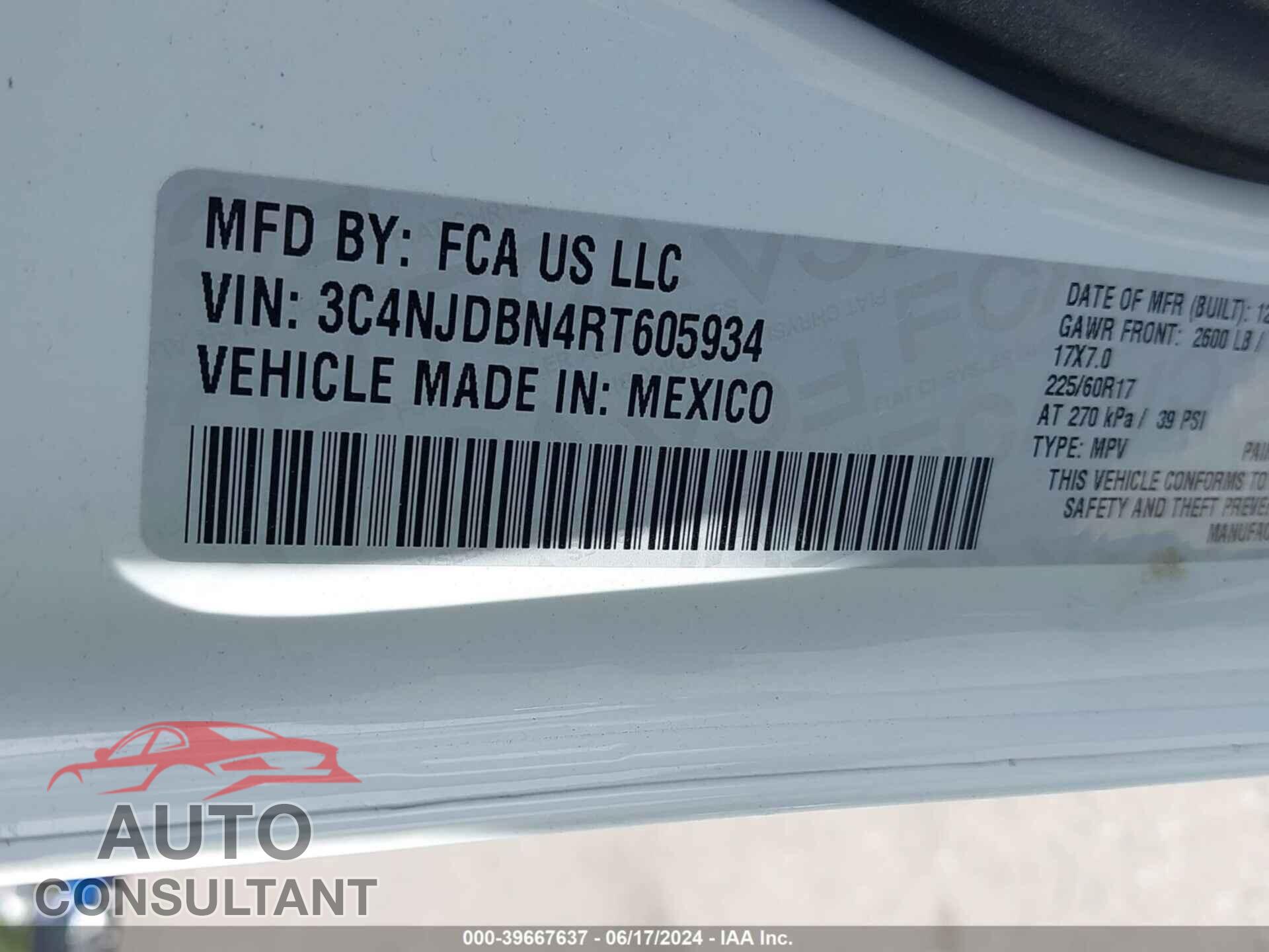 JEEP COMPASS 2024 - 3C4NJDBN4RT605934