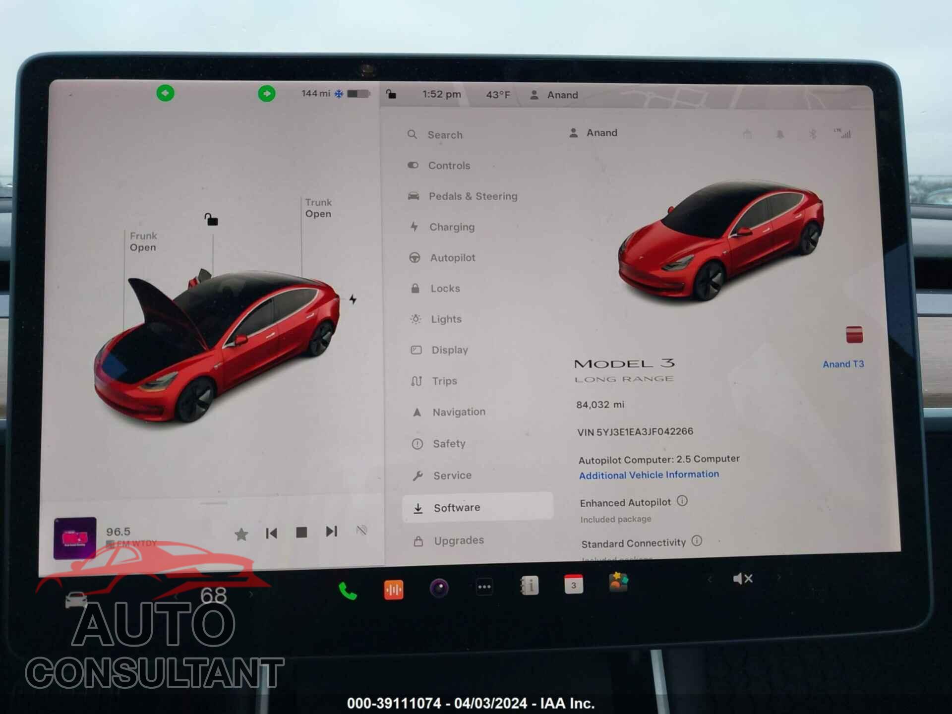 TESLA MODEL 3 2018 - 5YJ3E1EA3JF042266