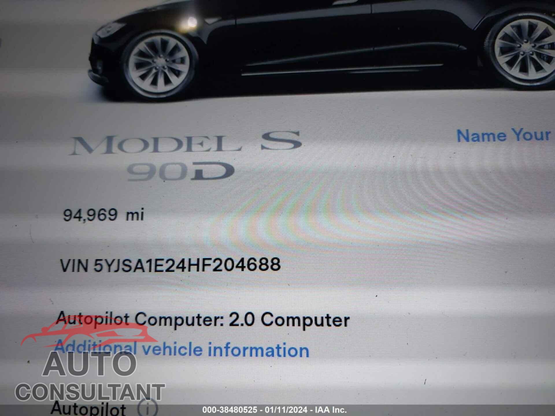 TESLA MODEL S 2017 - 5YJSA1E24HF204688