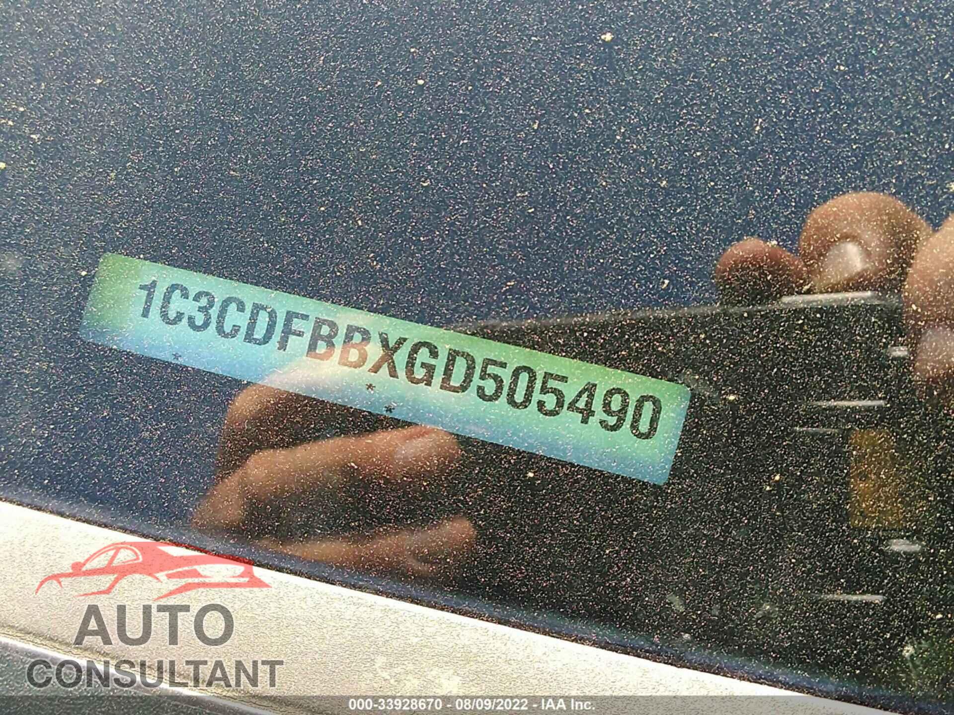 DODGE DART 2016 - 1C3CDFBBXGD505490