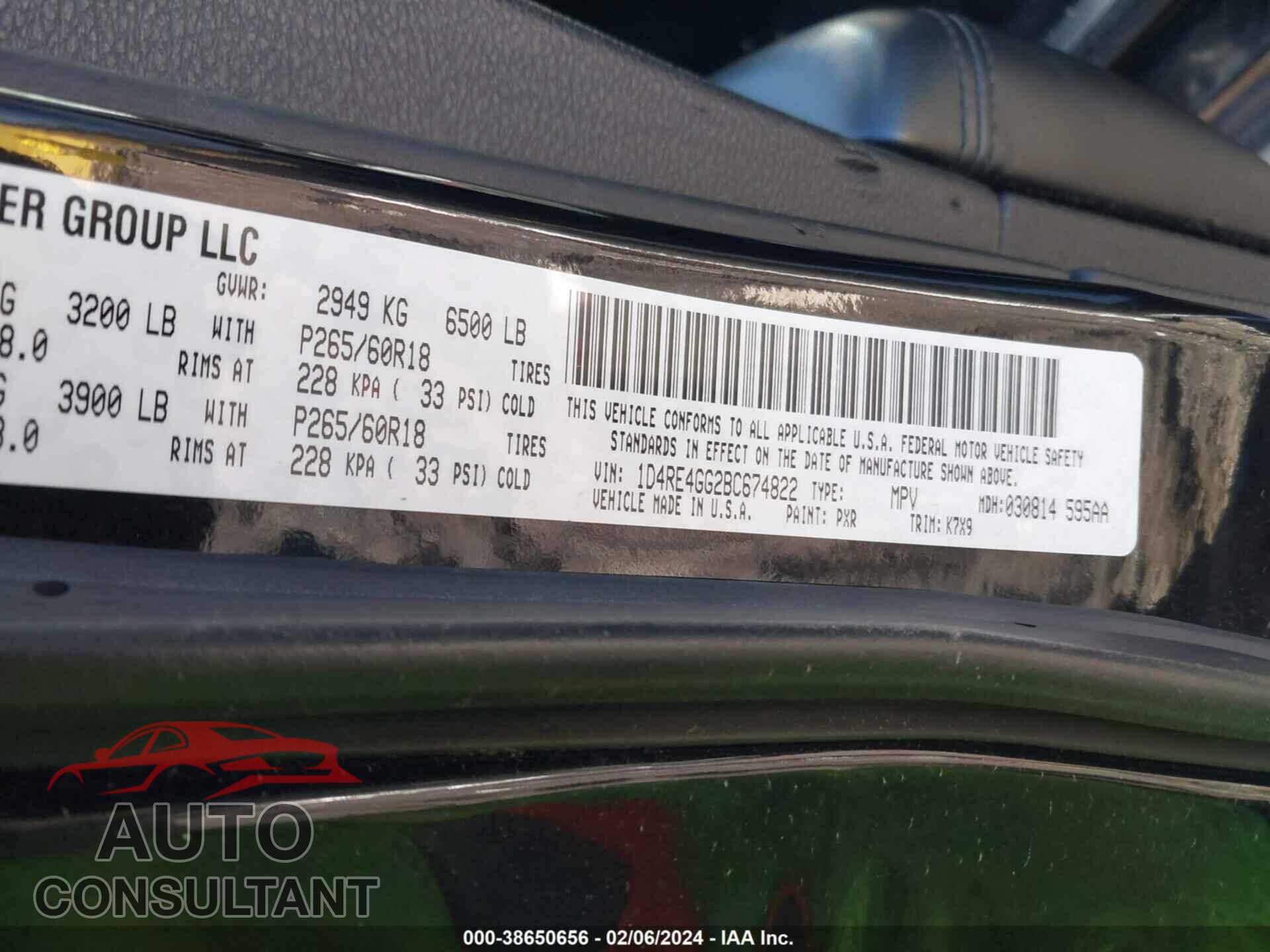 DODGE DURANGO 2011 - 1D4RE4GG2BC674822
