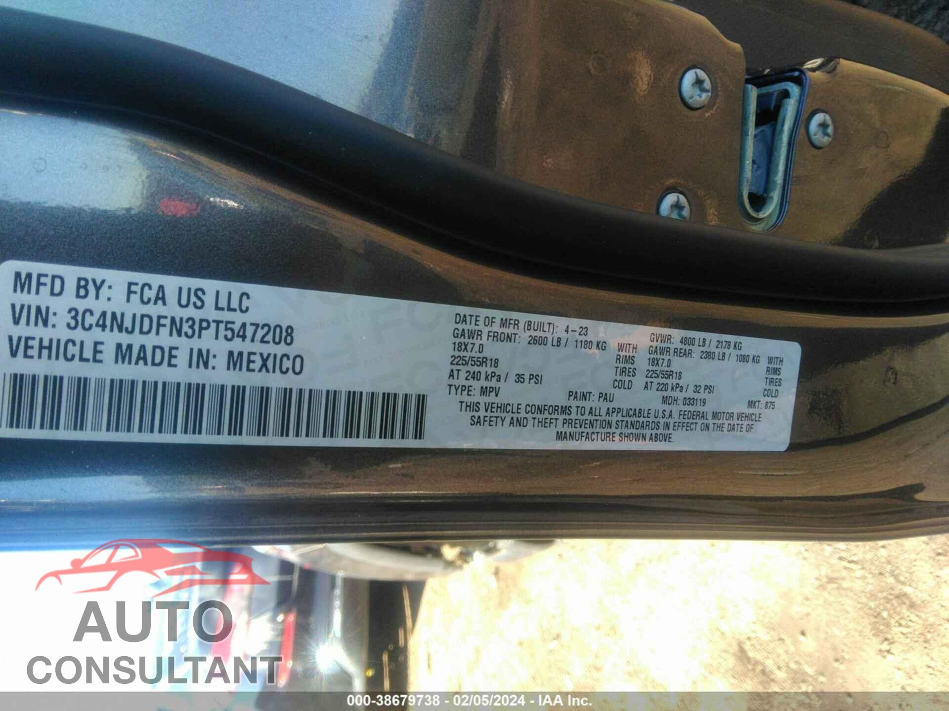 JEEP COMPASS 2023 - 3C4NJDFN3PT547208