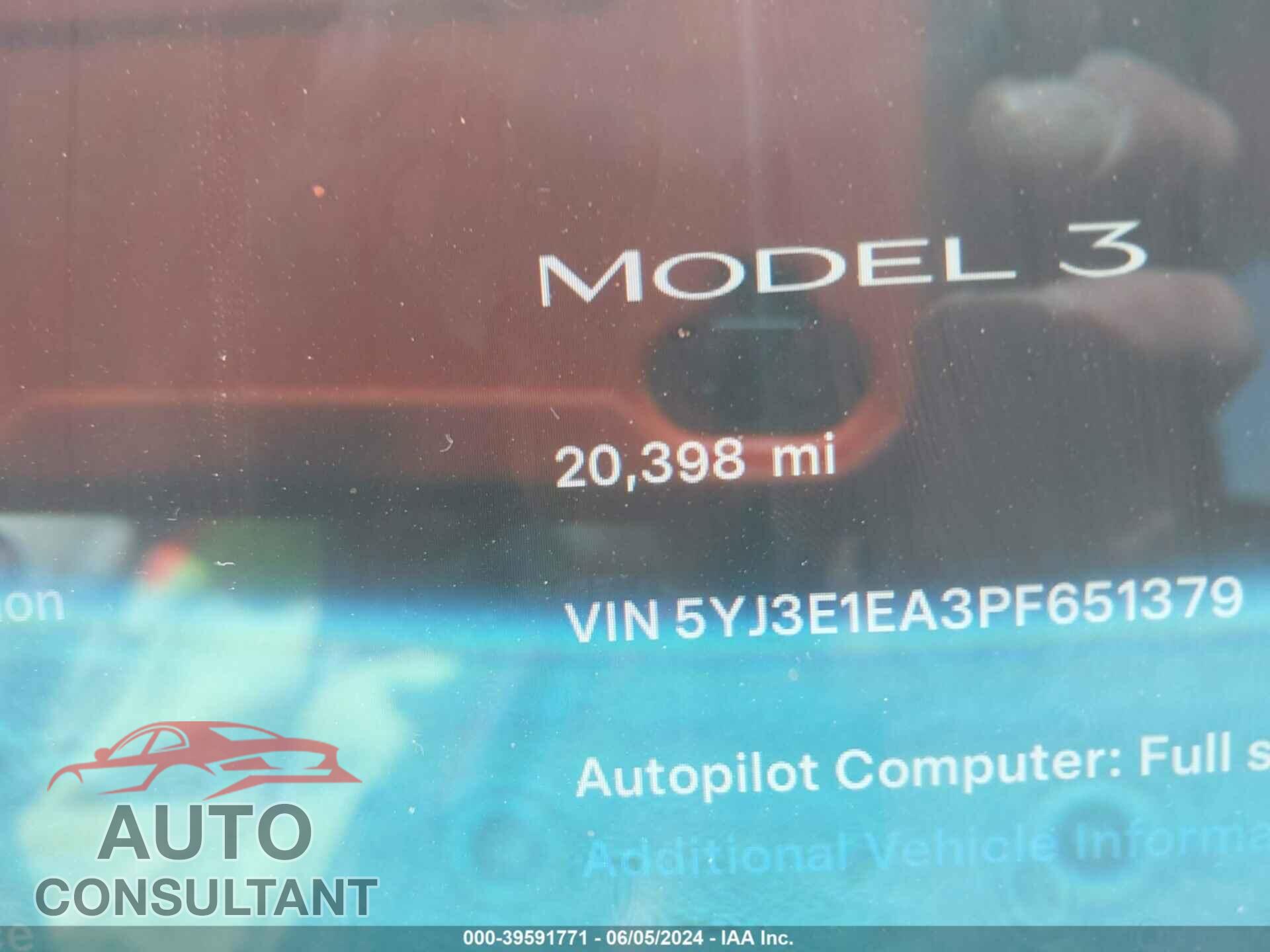 TESLA MODEL 3 2023 - 5YJ3E1EA3PF651379