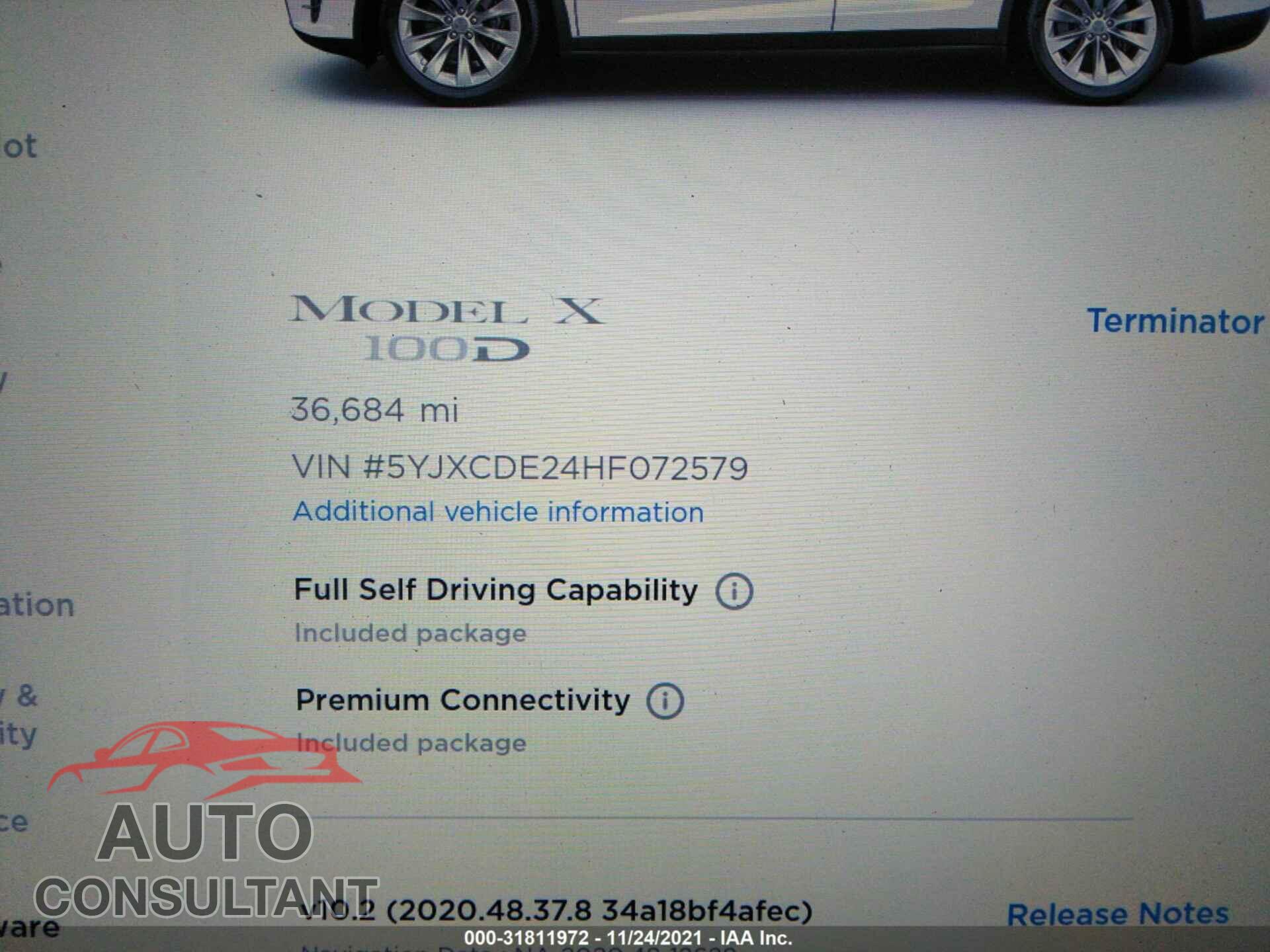 TESLA MODEL X 2017 - 5YJXCDE24HF072579