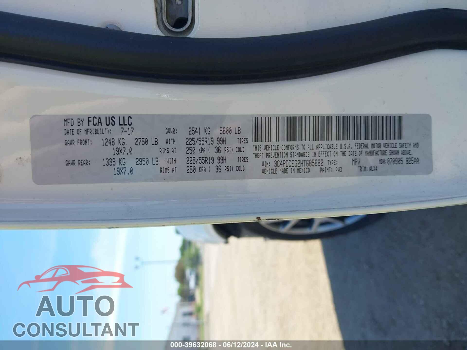 DODGE JOURNEY 2017 - 3C4PDDEG2HT685682