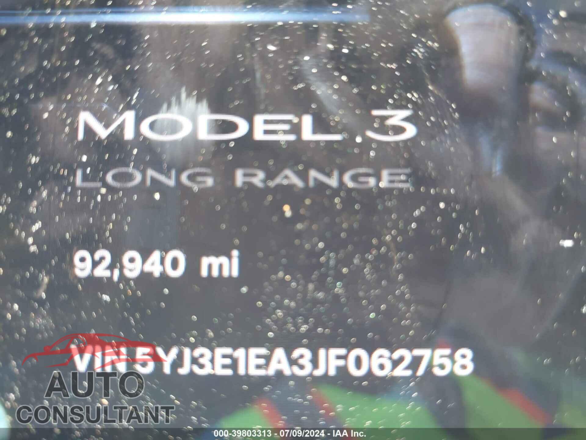 TESLA MODEL 3 2018 - 5YJ3E1EA3JF062758
