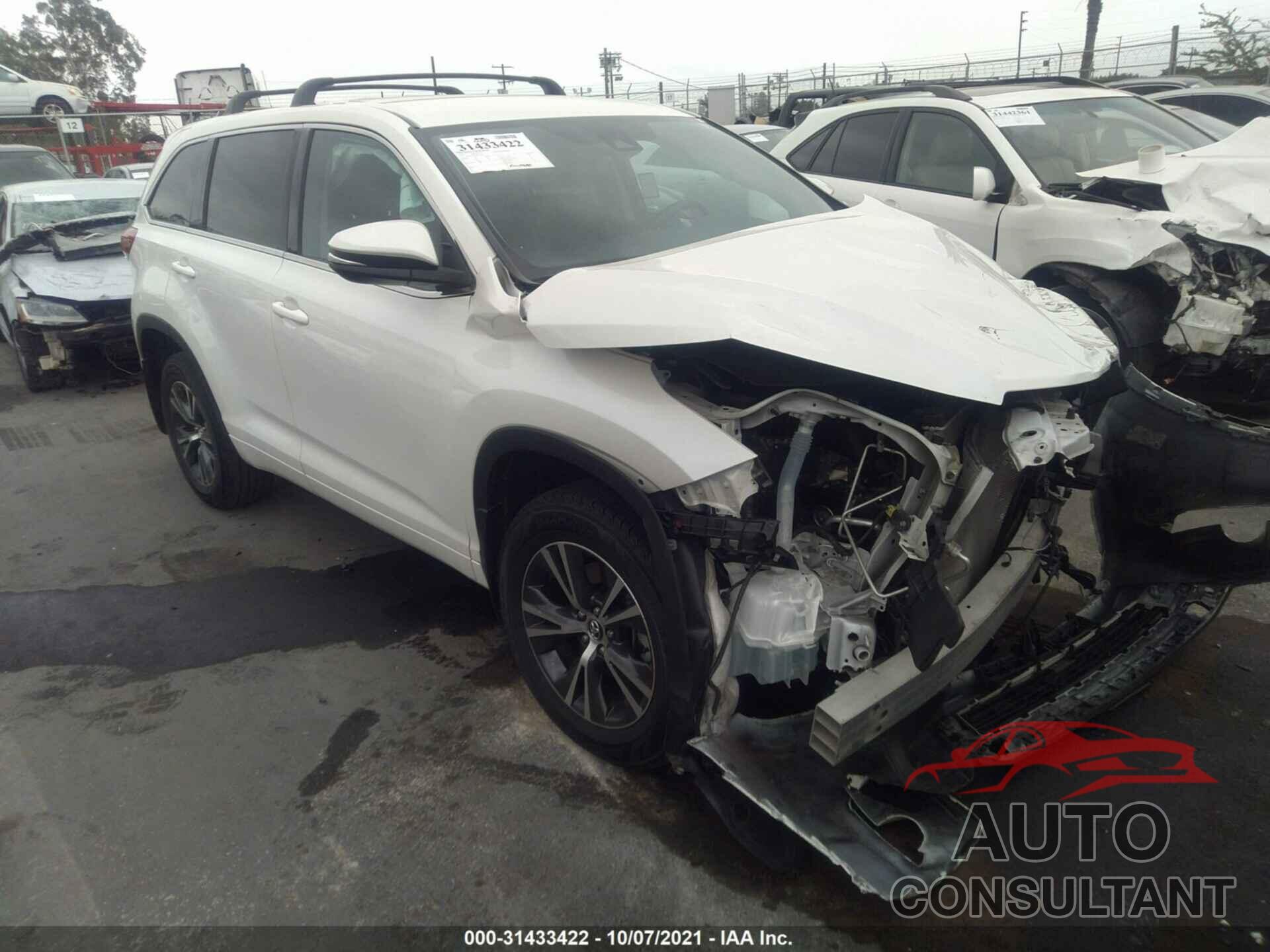 TOYOTA HIGHLANDER 2018 - 5TDZZRFH2JS279478