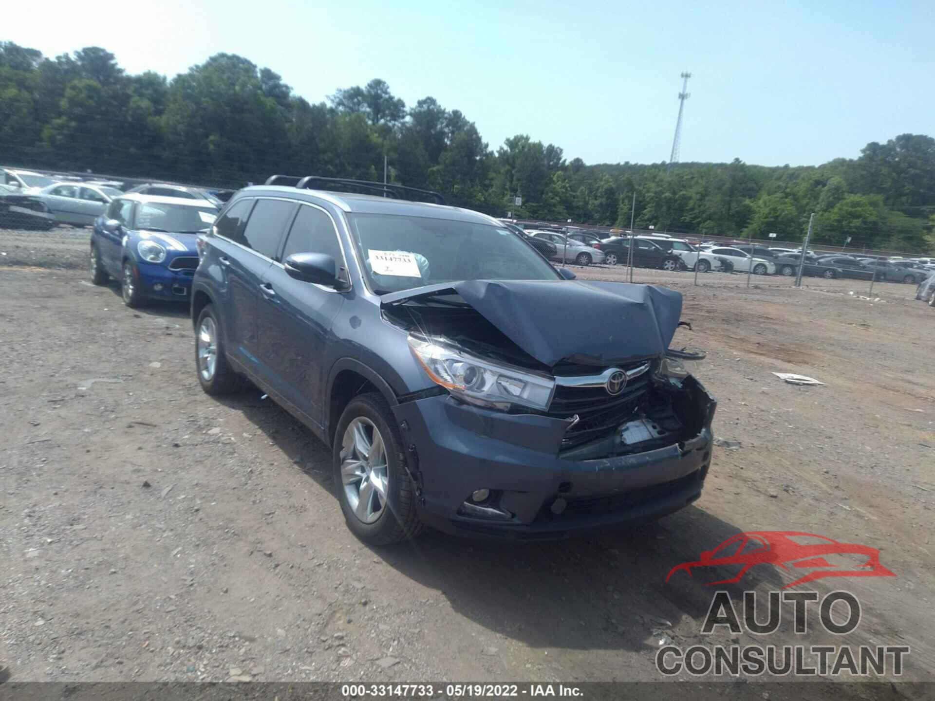 TOYOTA HIGHLANDER 2016 - 5TDYKRFH5GS186527