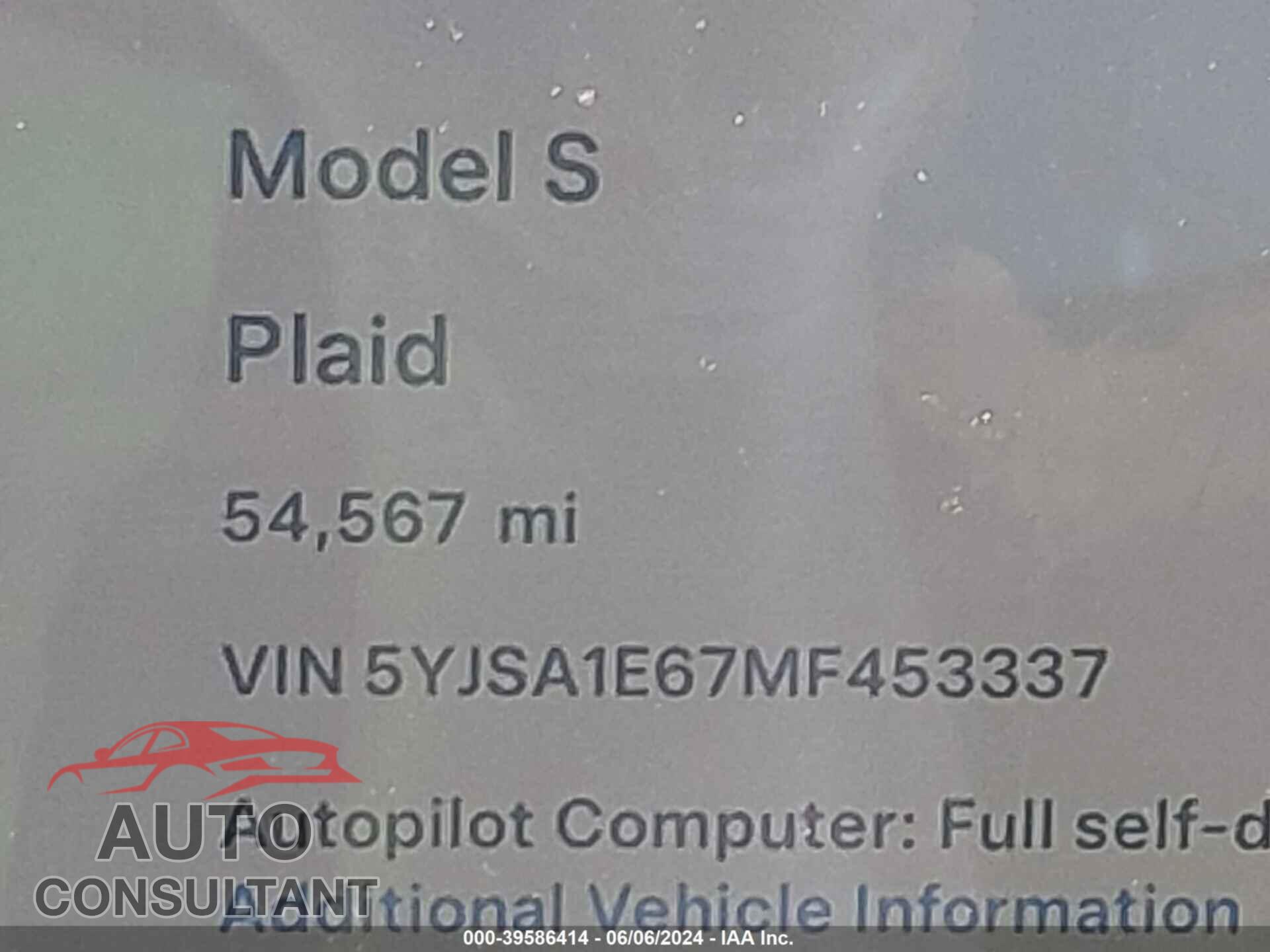 TESLA MODEL S 2021 - 5YJSA1E67MF453337
