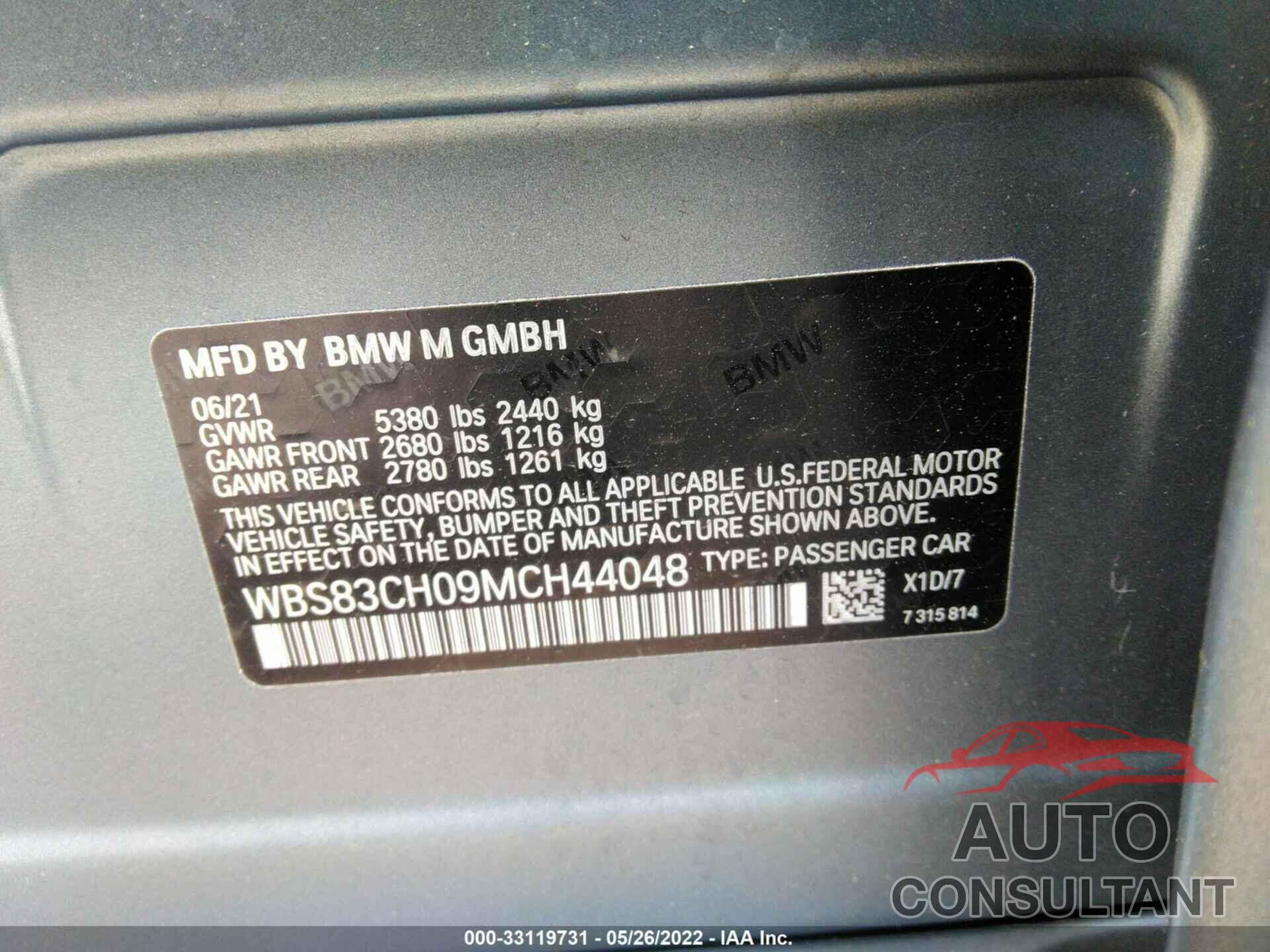BMW M5 2021 - WBS83CH09MCH44048