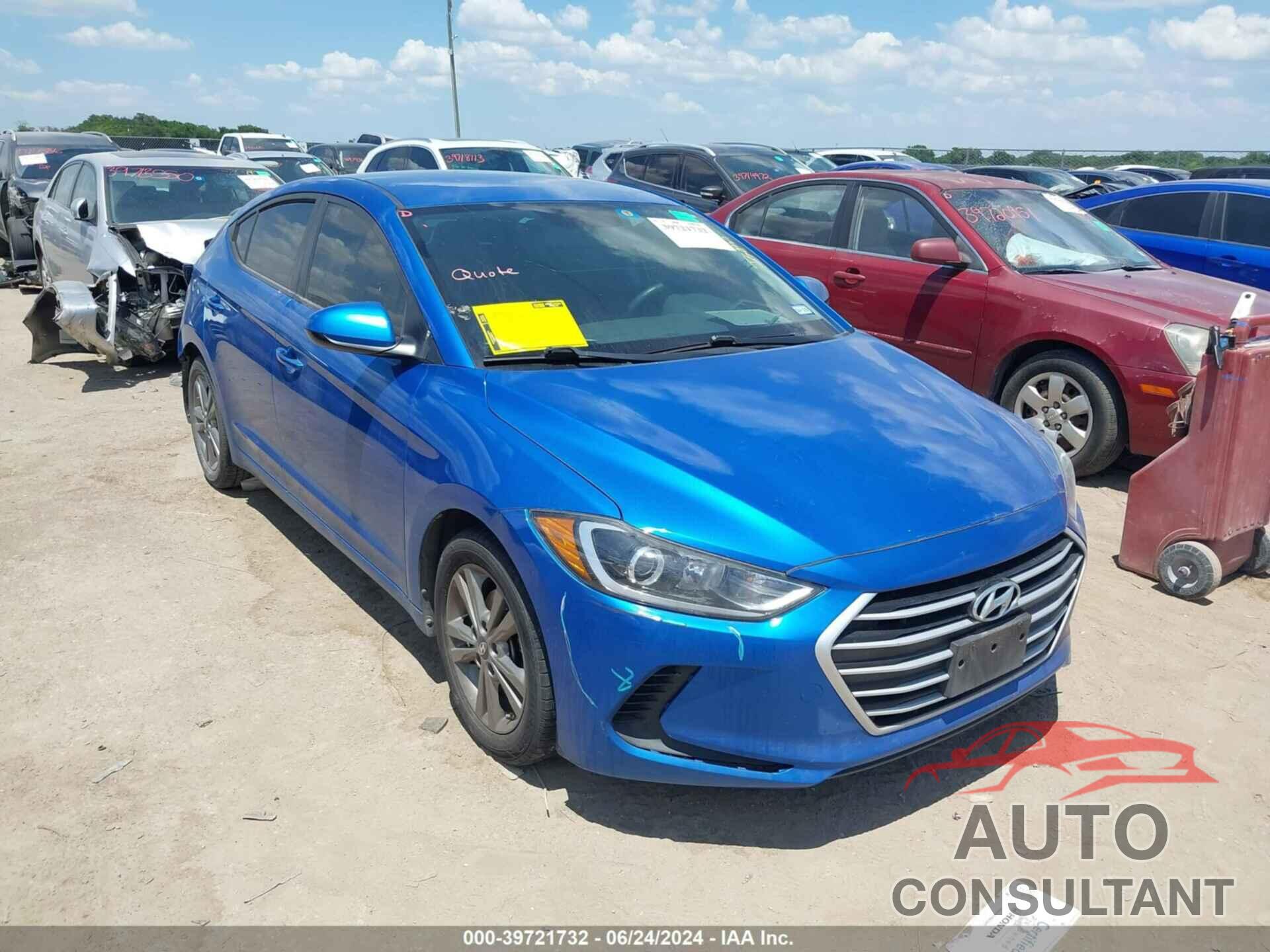 HYUNDAI ELANTRA 2017 - KMHD84LF6HU196849