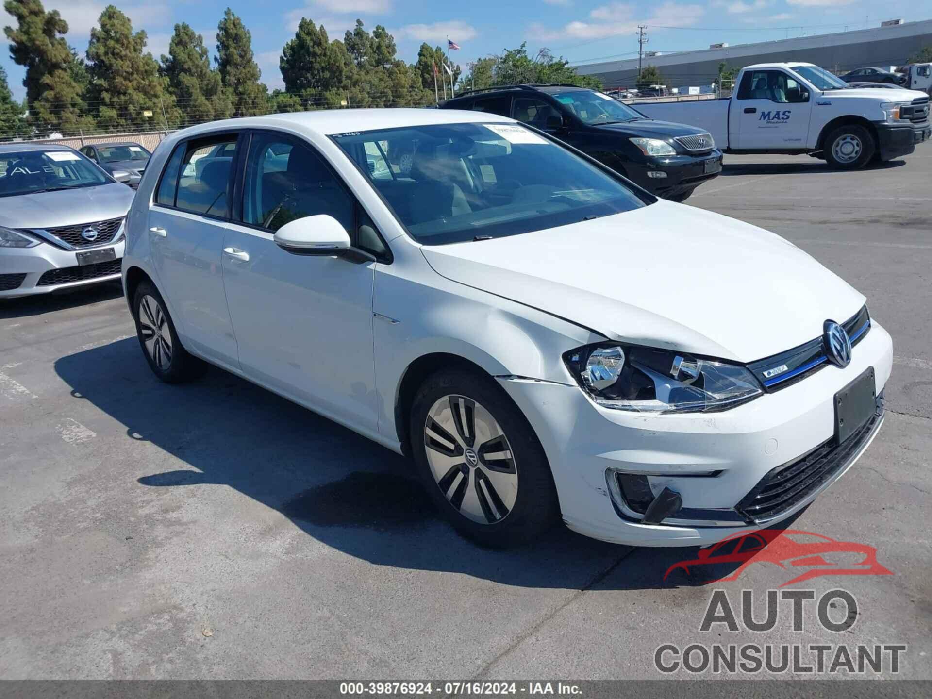 VOLKSWAGEN E-GOLF 2016 - WVWKP7AU6GW910709