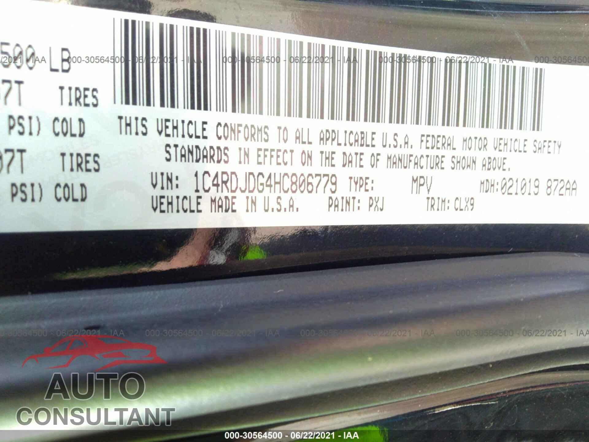 DODGE DURANGO 2017 - 1C4RDJDG4HC806779