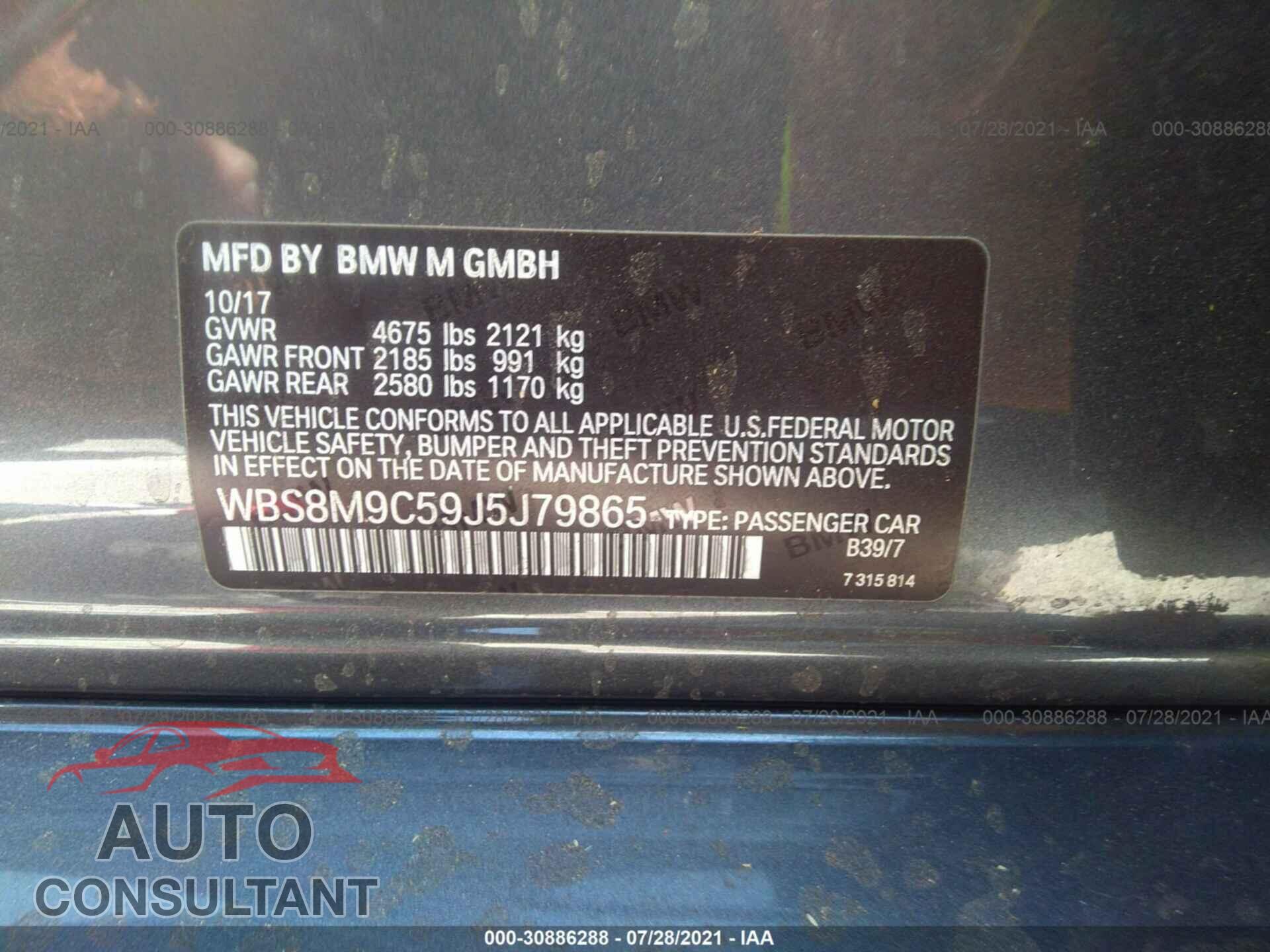 BMW M3 2018 - WBS8M9C59J5J79865
