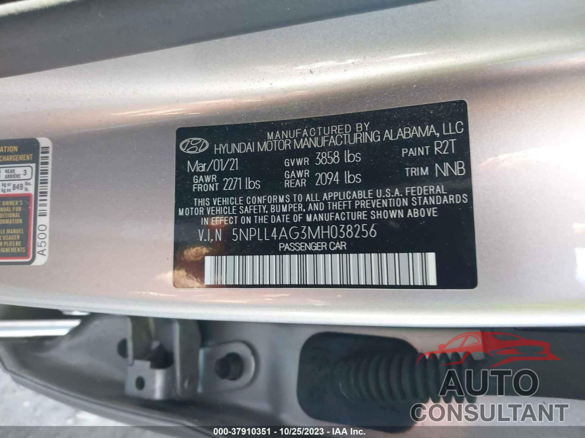 HYUNDAI ELANTRA 2021 - 5NPLL4AG3MH038256