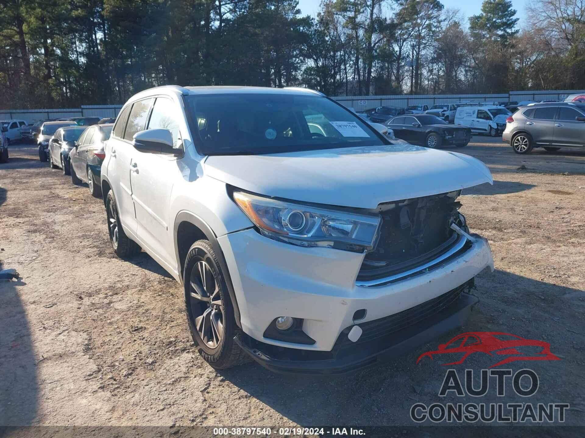 TOYOTA HIGHLANDER 2016 - 5TDKKRFH3GS166623