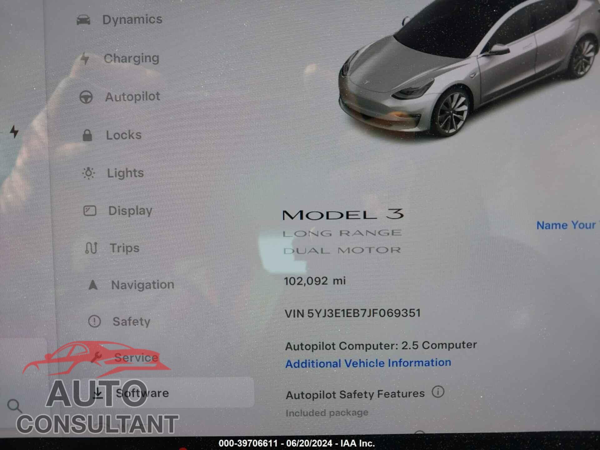 TESLA MODEL 3 2018 - 5YJ3E1EB7JF069351
