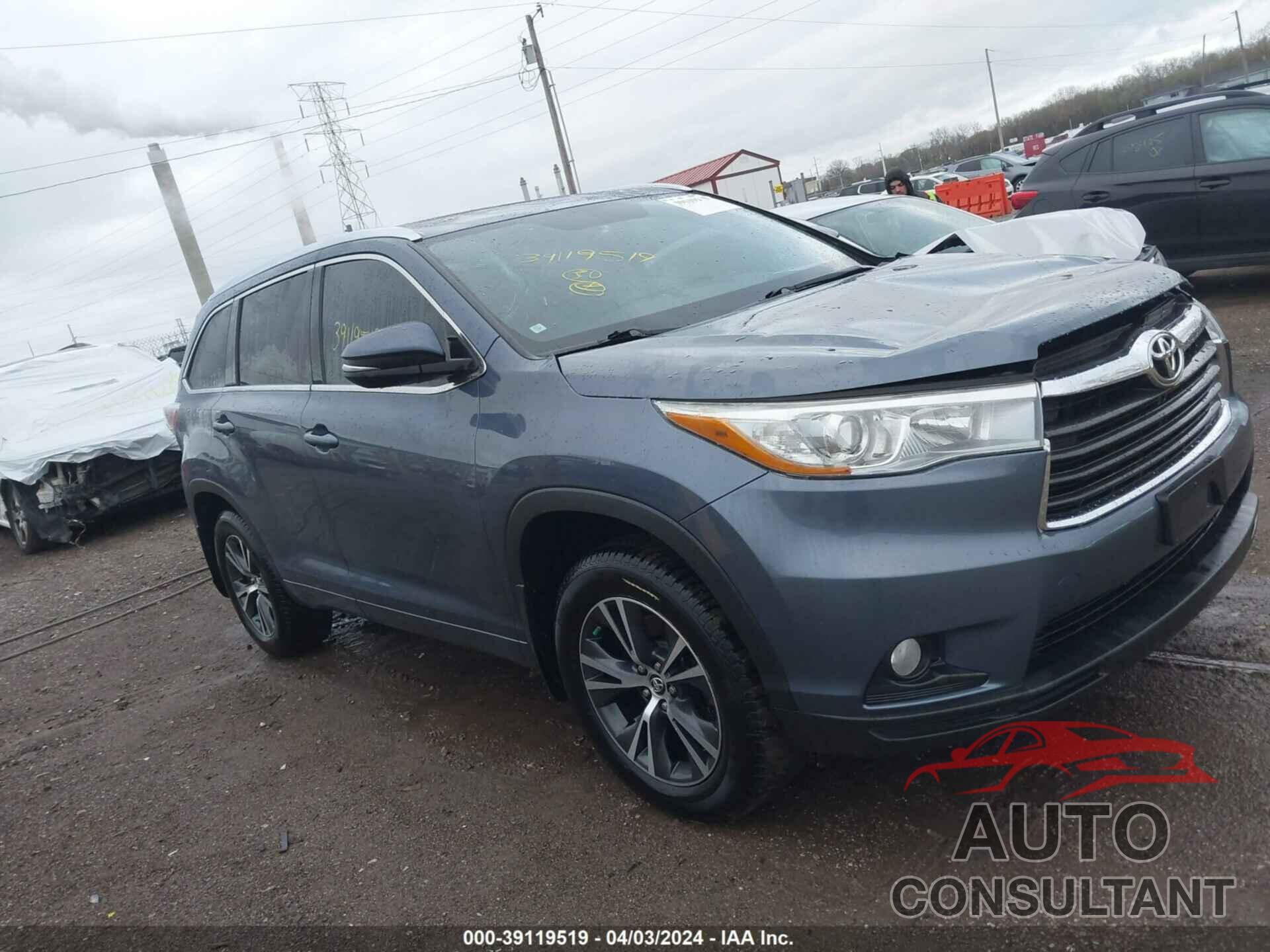 TOYOTA HIGHLANDER 2016 - 5TDJKRFHXGS273003