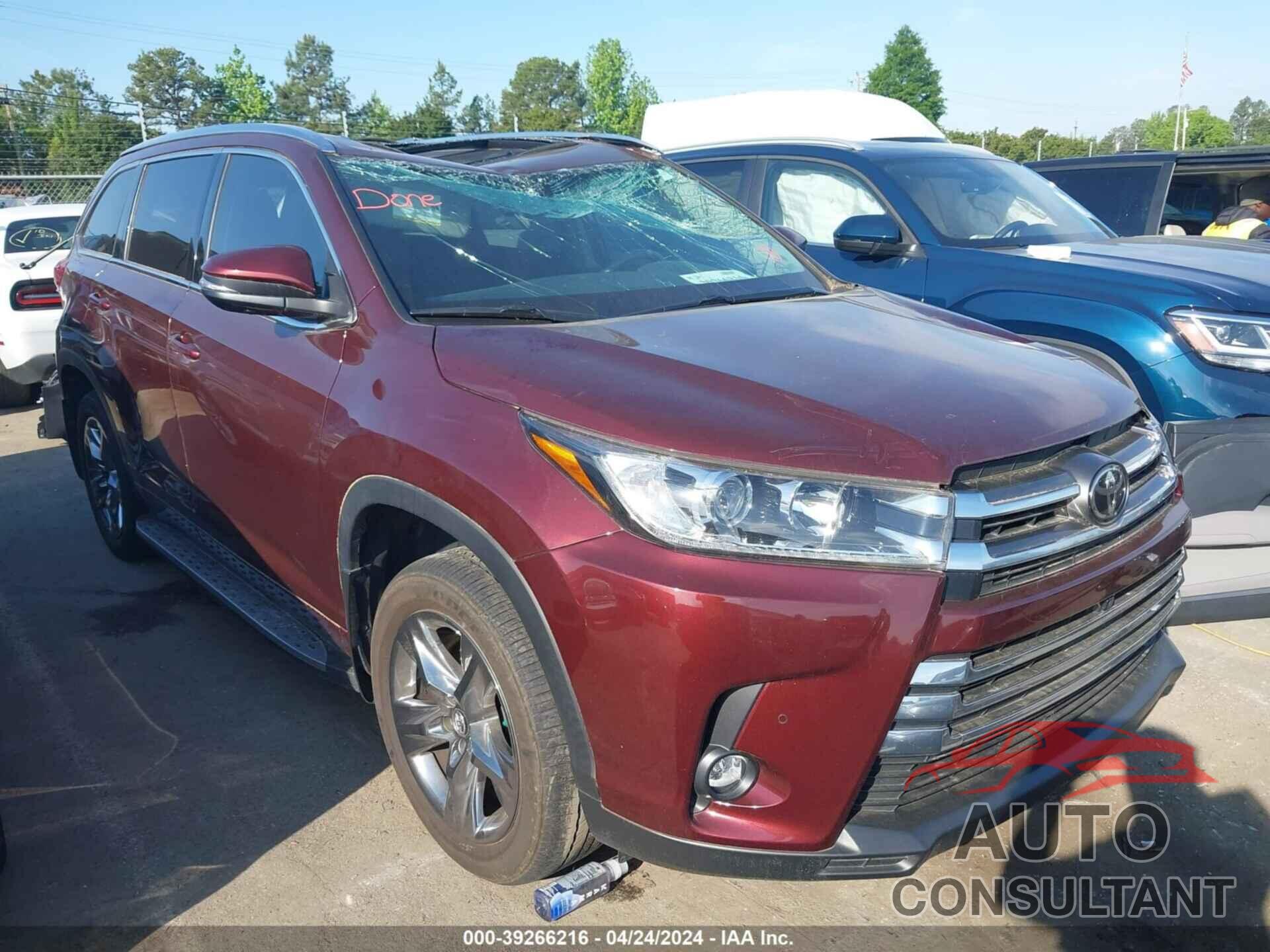 TOYOTA HIGHLANDER 2019 - 5TDDZRFH6KS701490