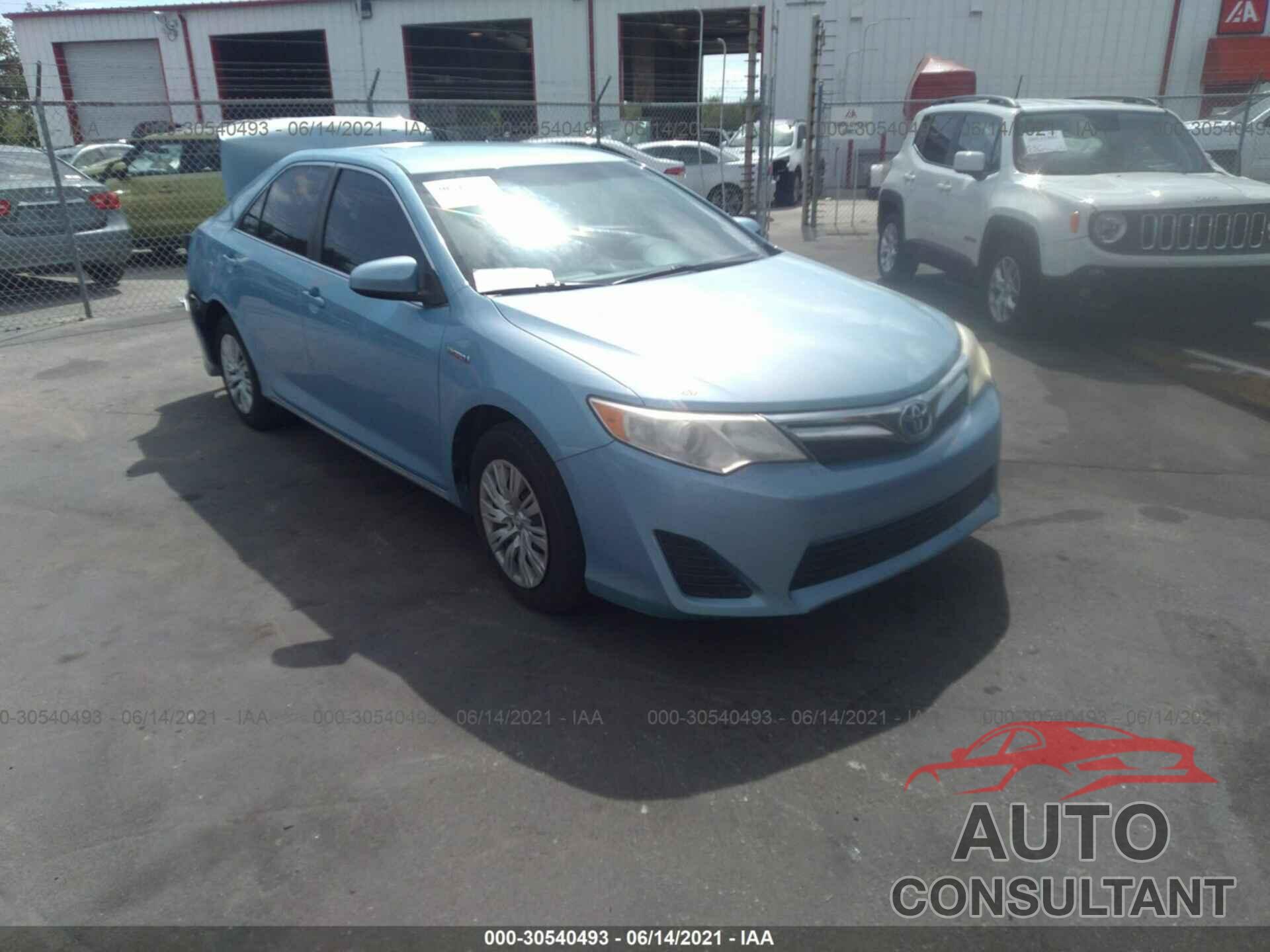 TOYOTA CAMRY HYBRID 2012 - 4T1BD1FK2CU018374