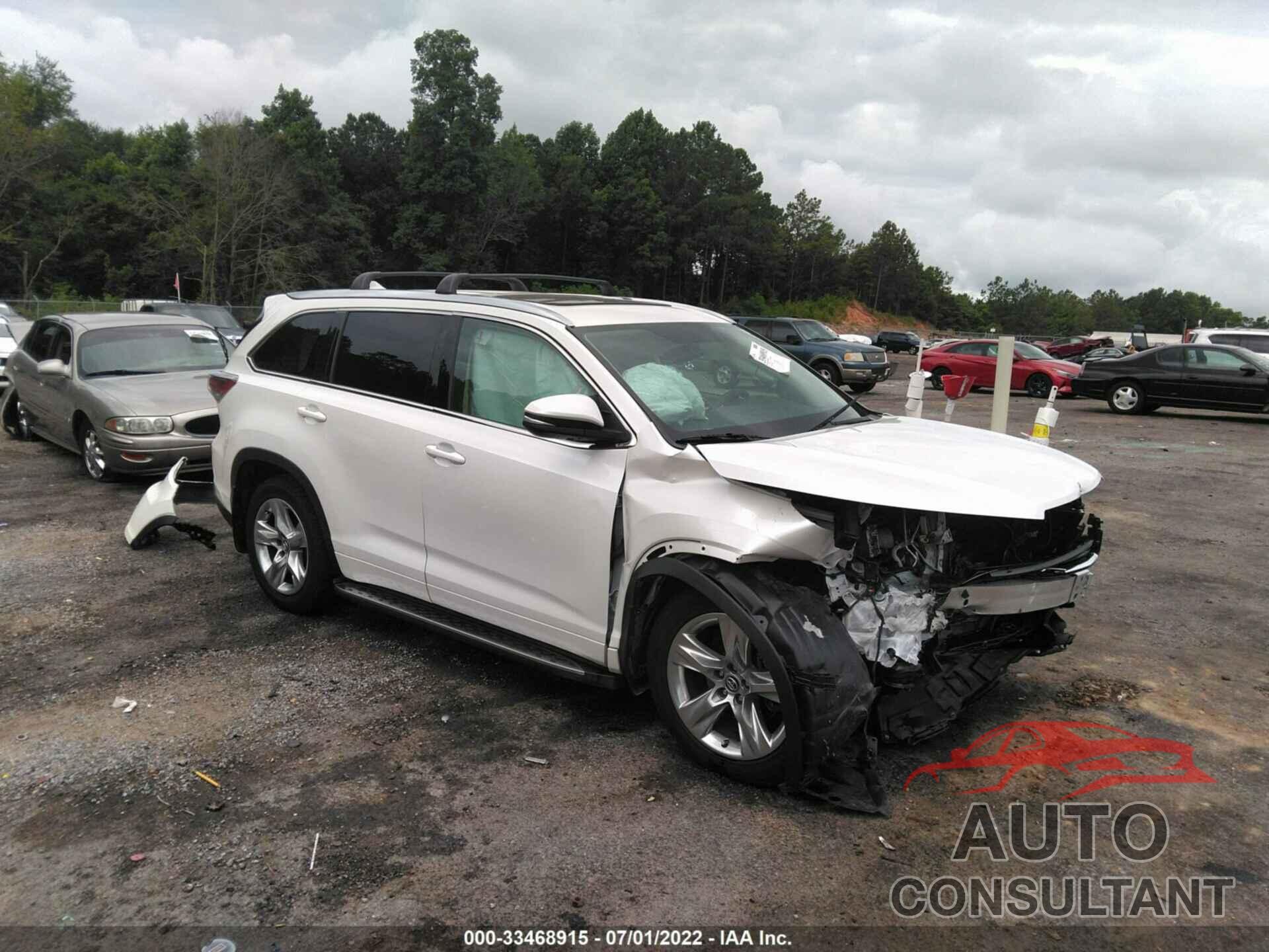 TOYOTA HIGHLANDER 2016 - 5TDYKRFH4GS160078