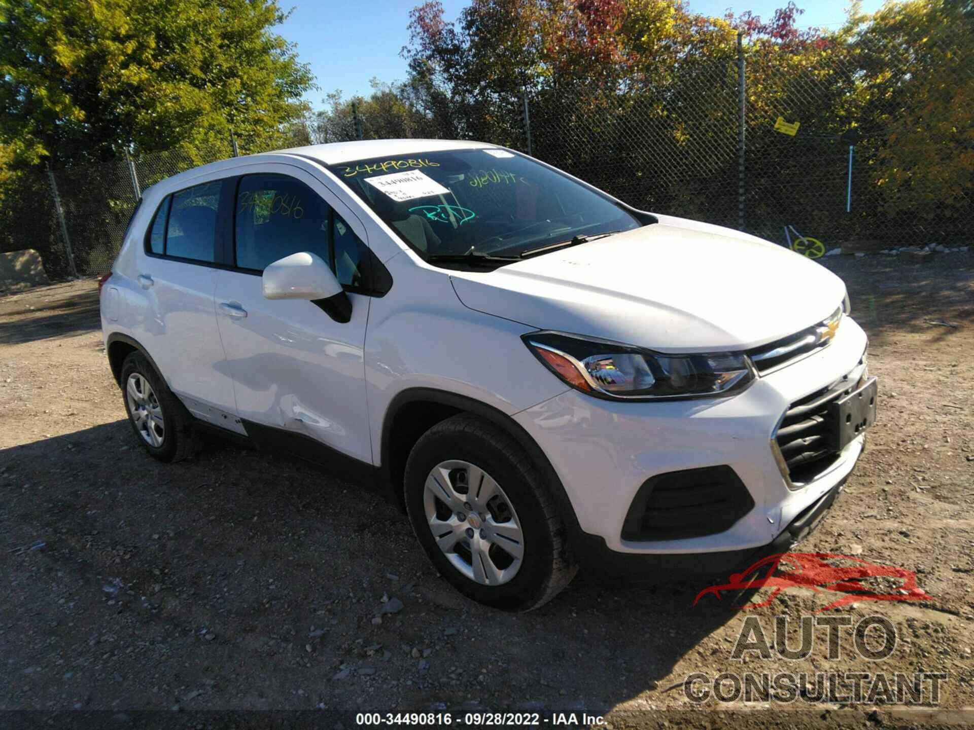 CHEVROLET TRAX 2017 - 3GNCJKSB9HL286604