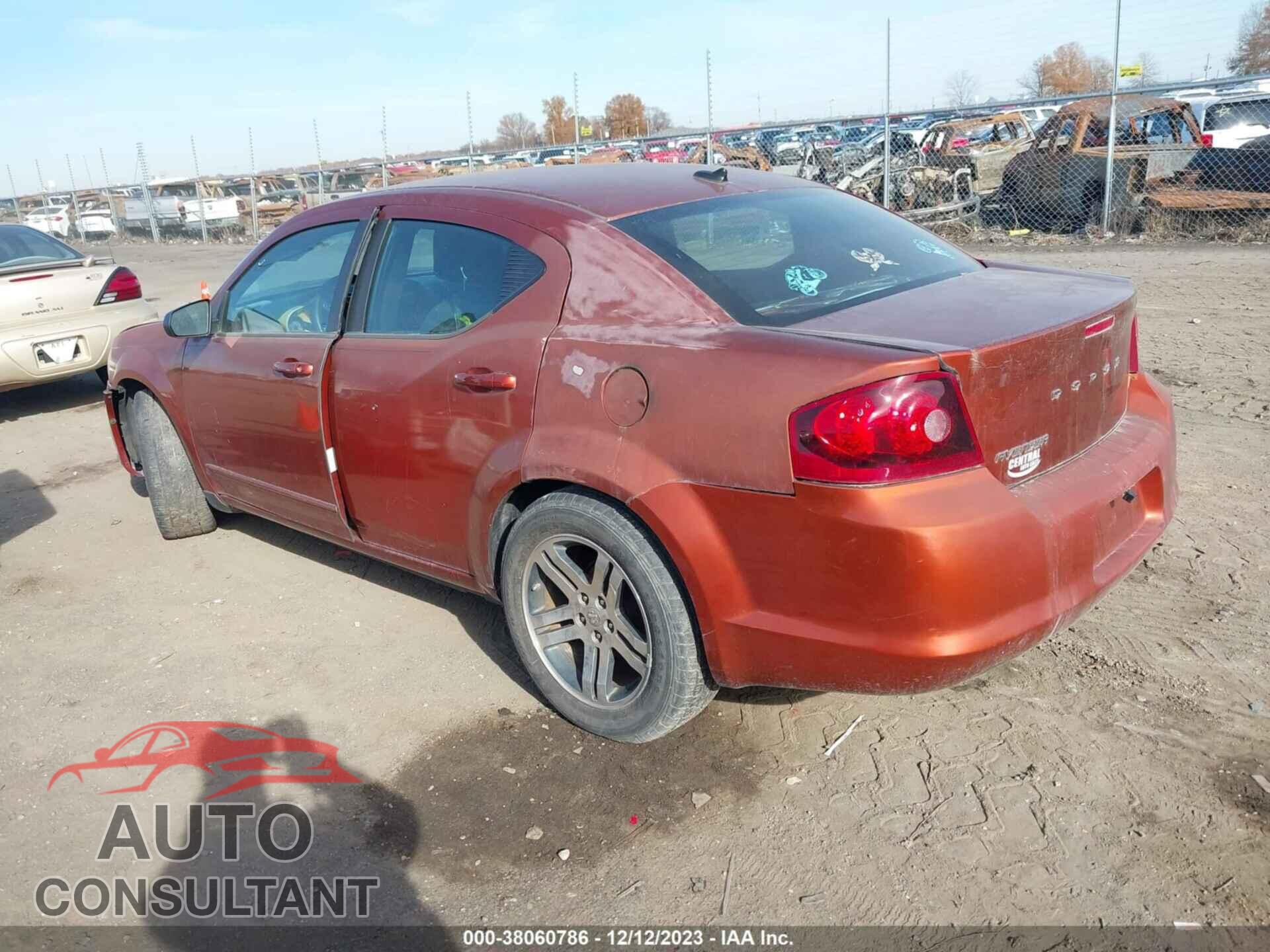 DODGE AVENGER 2012 - 1C3CDZABXCN247575