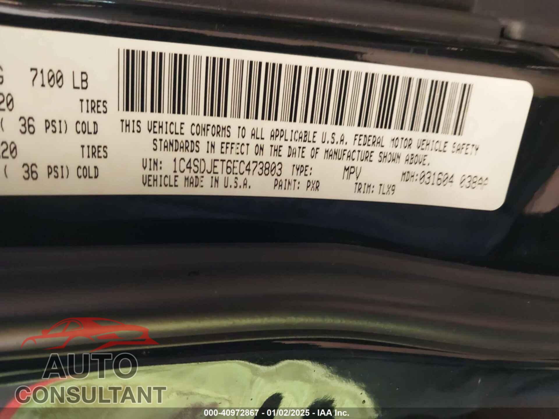 DODGE DURANGO 2014 - 1C4SDJET6EC473803