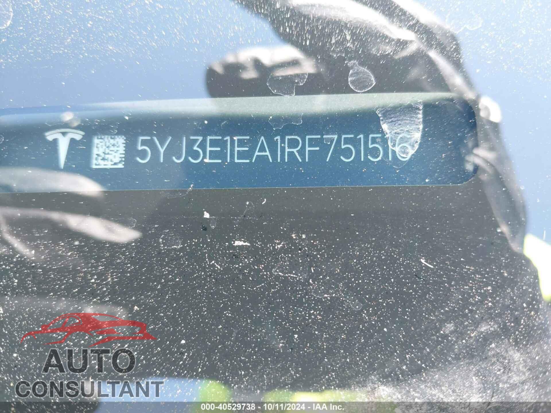TESLA MODEL 3 2024 - 5YJ3E1EA1RF751516
