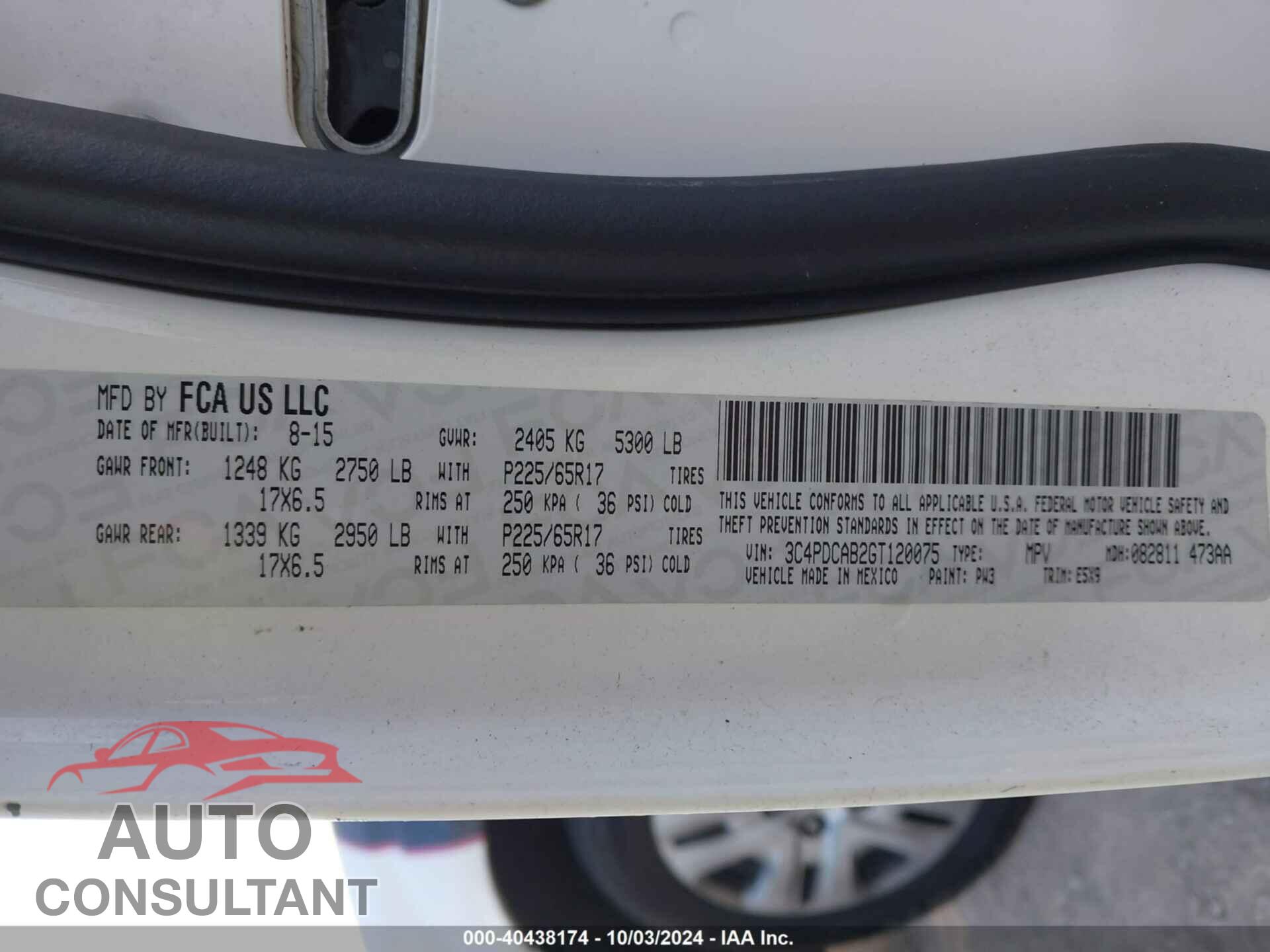 DODGE JOURNEY 2016 - 3C4PDCAB2GT120075