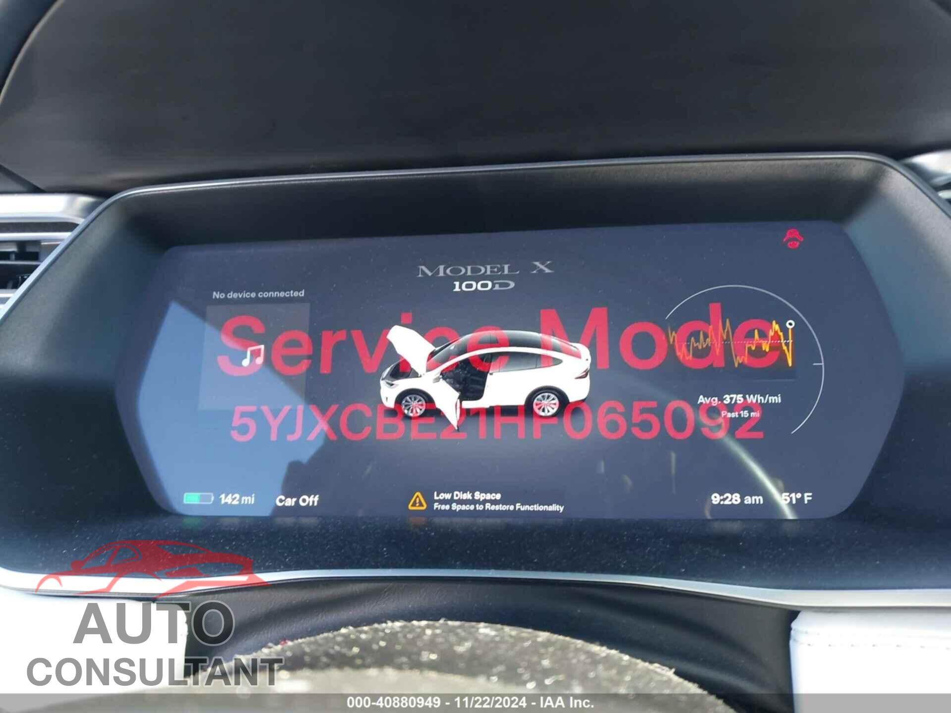 TESLA MODEL X 2017 - 5YJXCBE21HF065092
